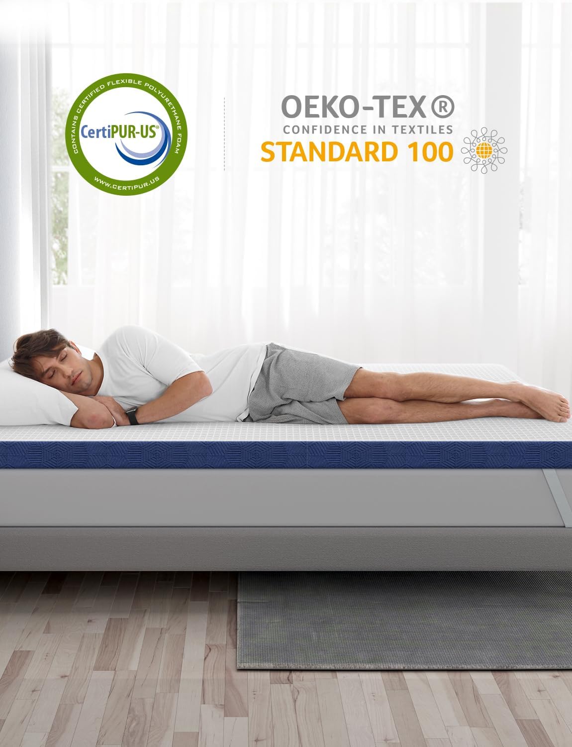 Thumbnail 6 de BedStory YML-F2203589-2 – nakładka na materac 120 × 200 cm, 7,5 cm, pianka memory H2/H3