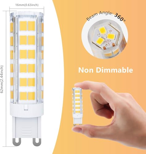 Detalle 2 de TASMOR Lampadine LED G9 7W: luce calda stabile, facile sostituzione e risparmio energetico