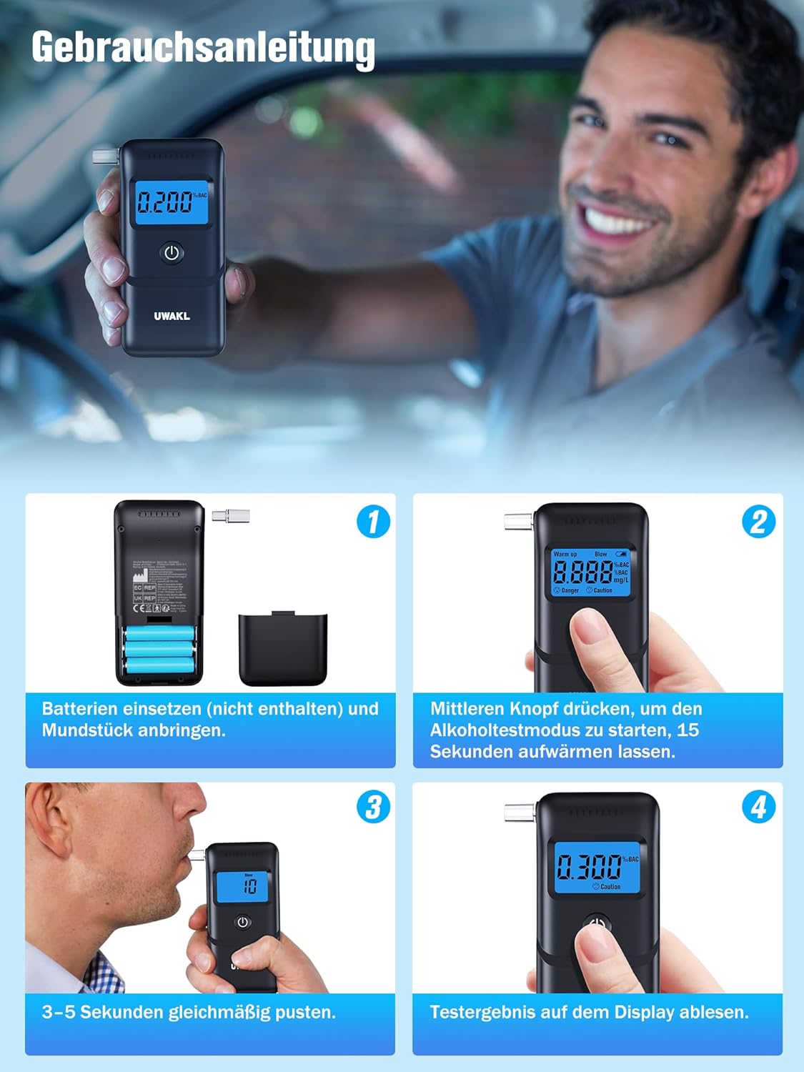 Thumbnail 2 de Polizeigenau Alkoholtester mit 10 Mundstücken