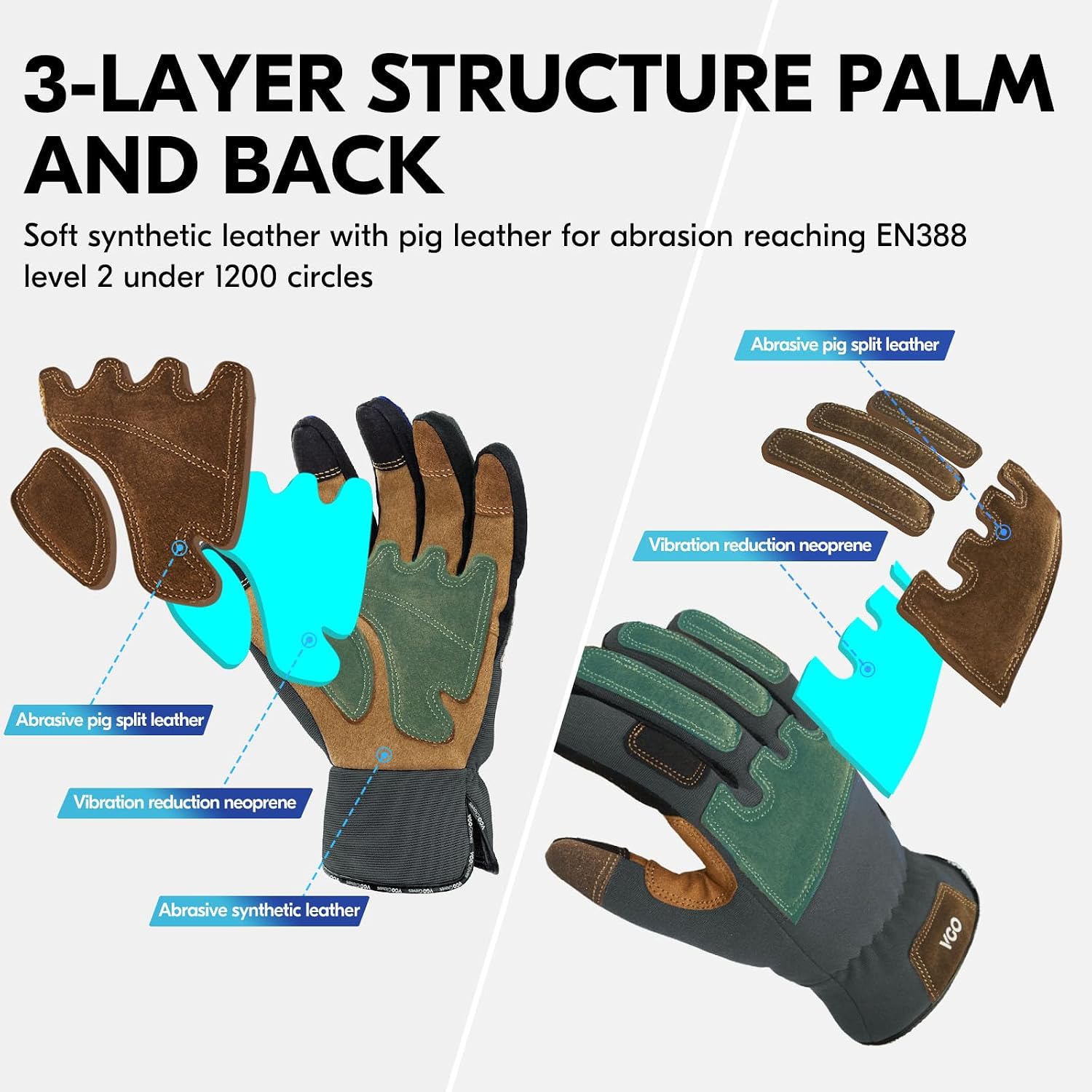 Detalle 2 de Vgo Gardening Gloves Thornproof Touchscreen