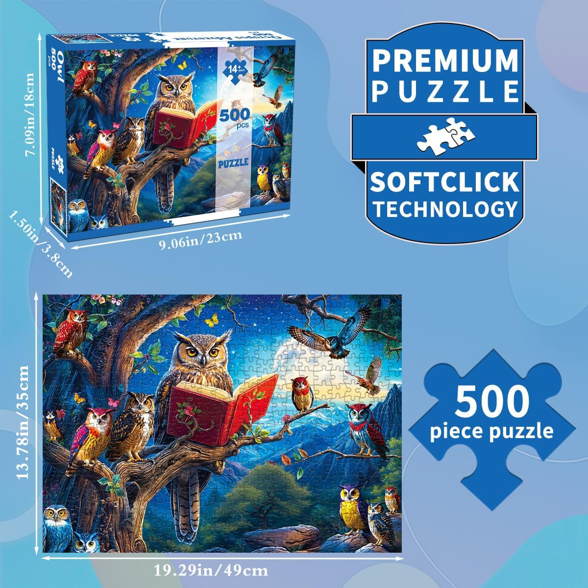 Detalle 2 de Puzzle 500 Teile für Erwachsene – Meeresschildkröten Motive, inkl. Poster und Wanddekoration