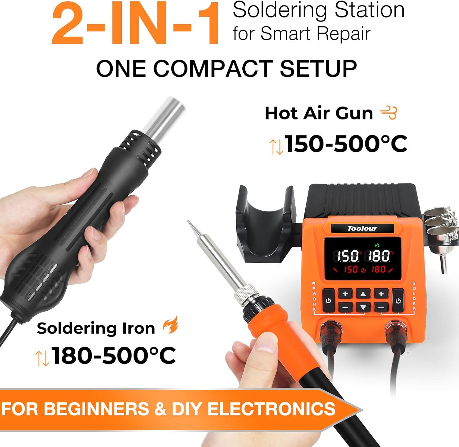 Detalle 2 de TOOLOUR 851 Lötstation mit PID 700 W