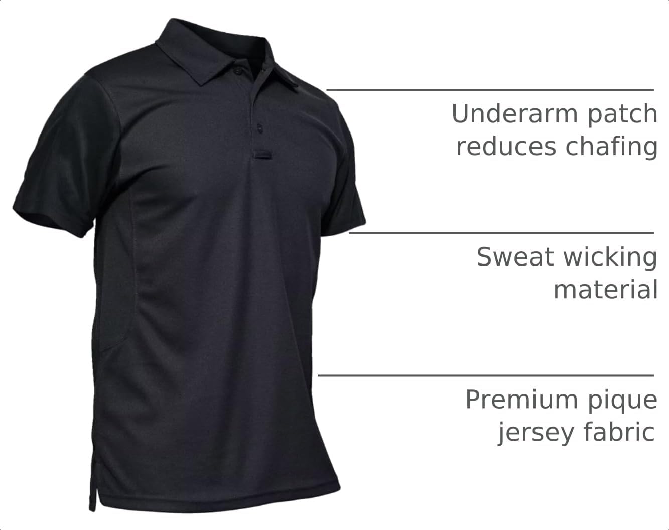 Detalle 2 de MAGCOMSEN Men's Polo Shirt Quick-Dry Golf Shirt