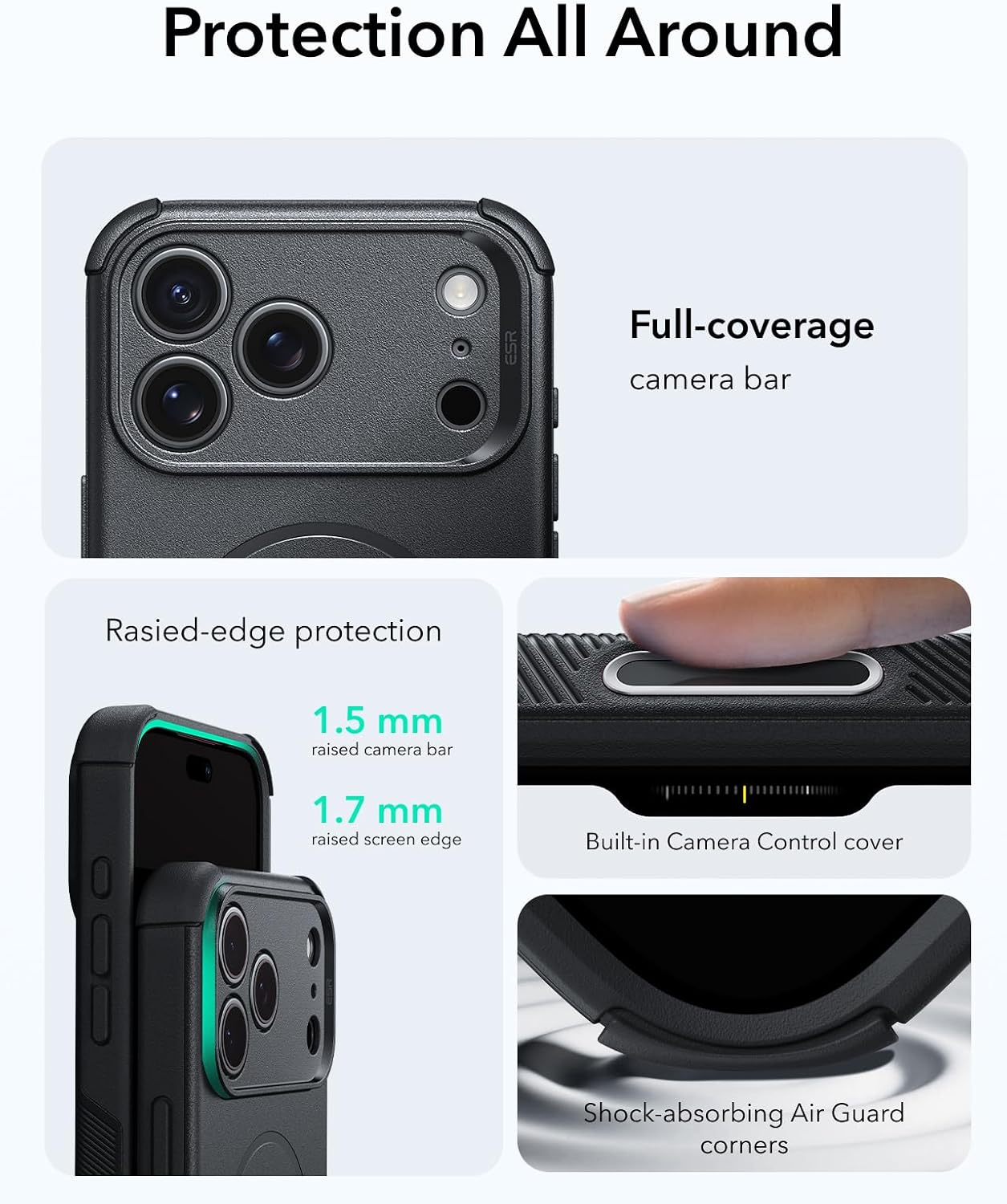 Detalle de ESR iPhone 17 Pro Case 7X military-grade protection