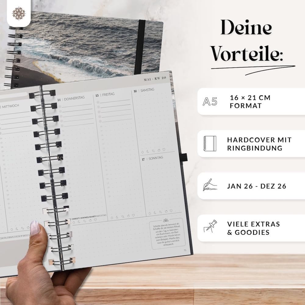 Thumbnail 1 de Lebenskompass Ringbuch Kalender 2026 A5 📘