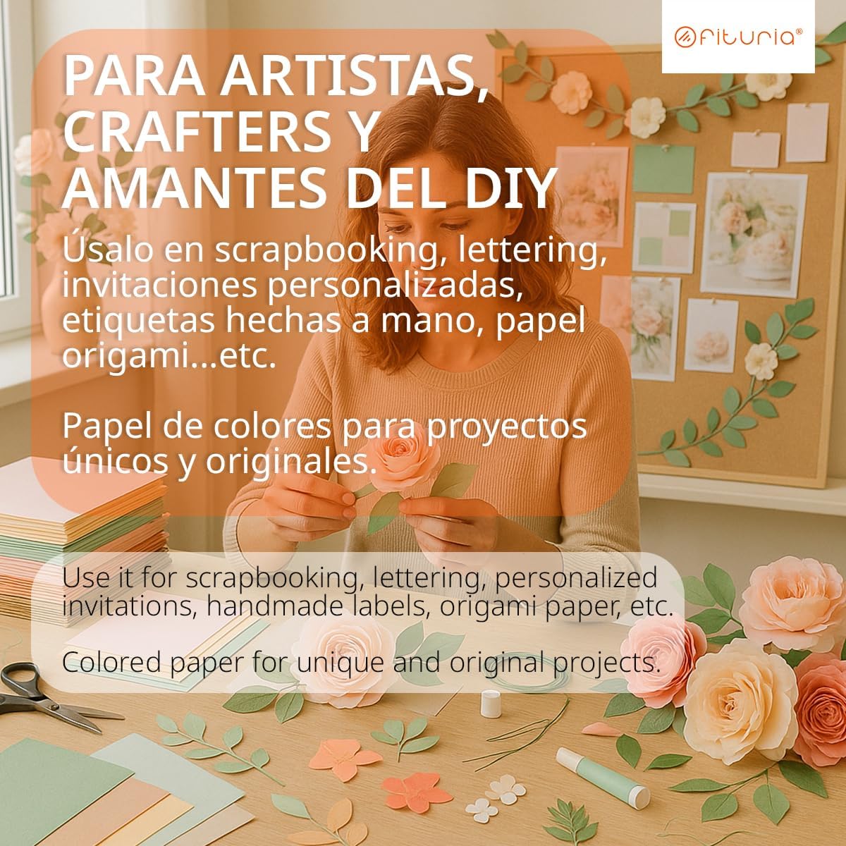 Thumbnail 6 de Fogli Colorati A4 100 Fogli 80 g – Carta Colorata per Lavoretti, Scrapbooking e Origami