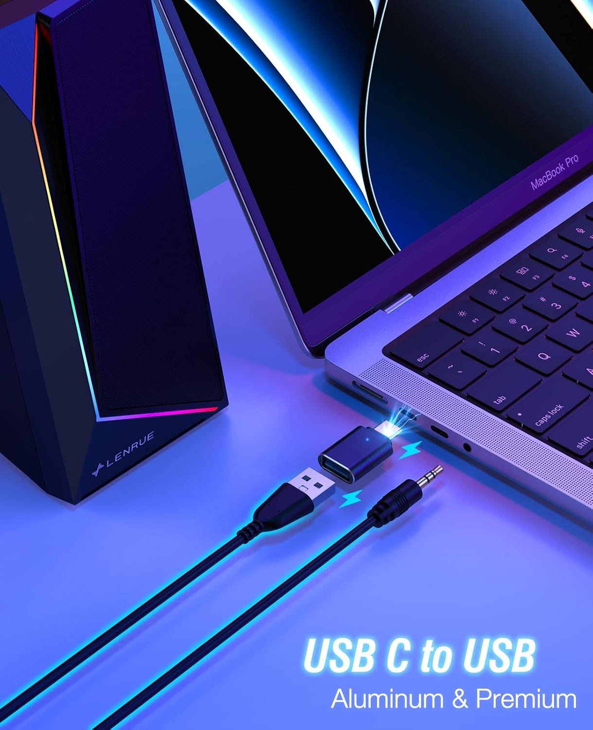 Thumbnail 3 de LENRUE PC Speakers USB-powered stereo speakers