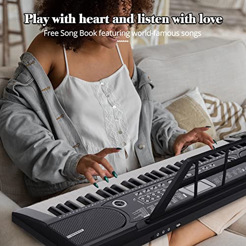 Thumbnail 6 de Dgddhjt Digital Piano 61 Tasten – Tragbares Keyboard mit Lautsprechern, Notenständer und Unterrichtsmodi