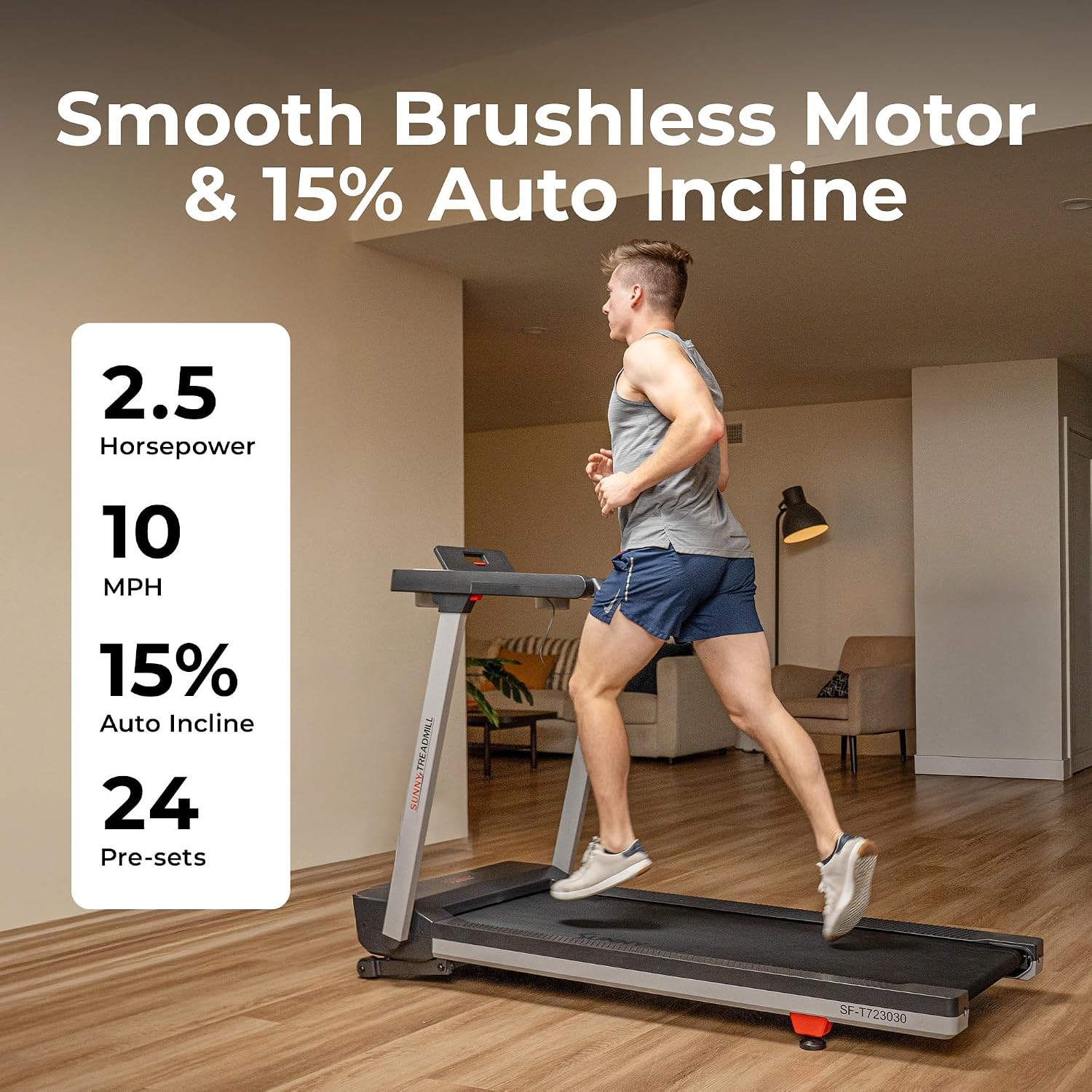 Thumbnail 2 de Sunny Health & Fitness Auto Incline Treadmill: Fully Assembled Walking Pad