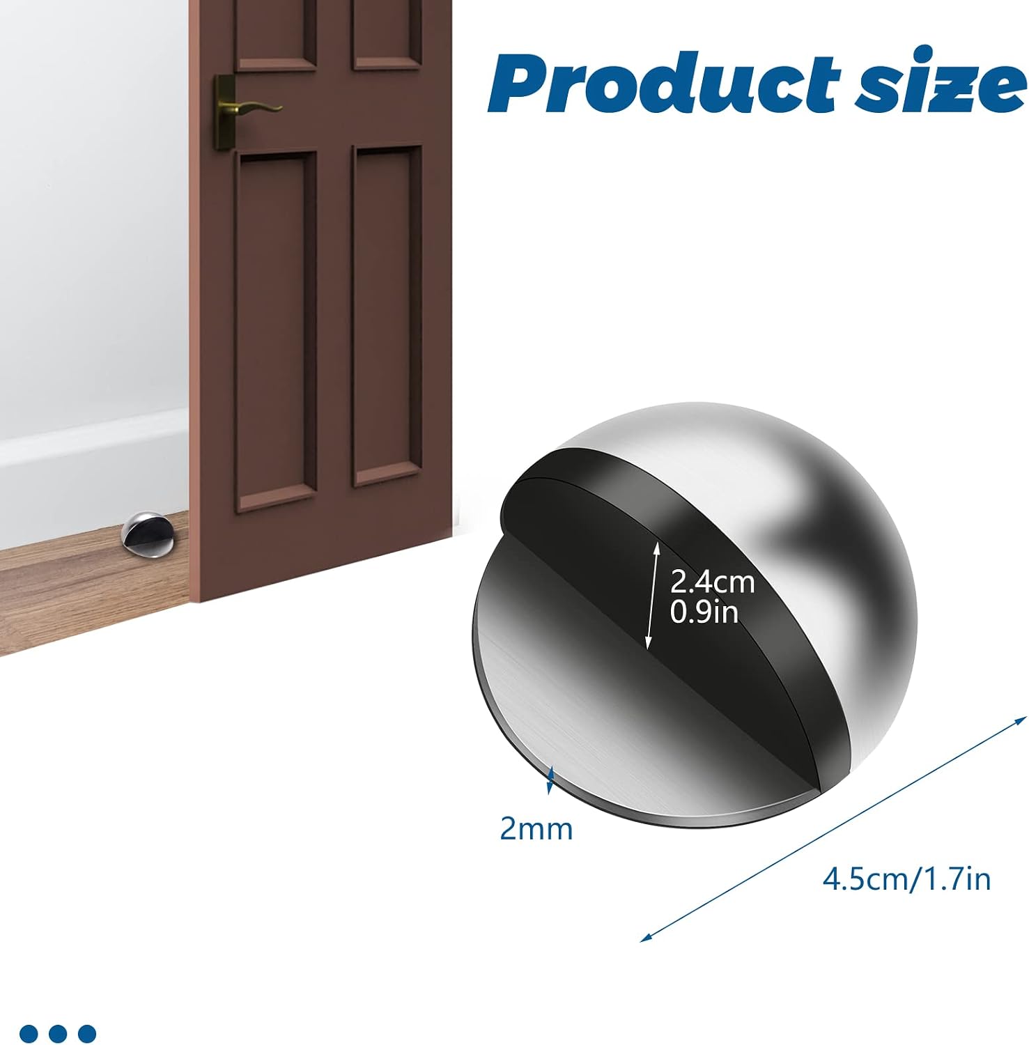 Detalle 2 de HuaJiao 4Pcs Self Adhesive Door Stoppers 4.5 cm