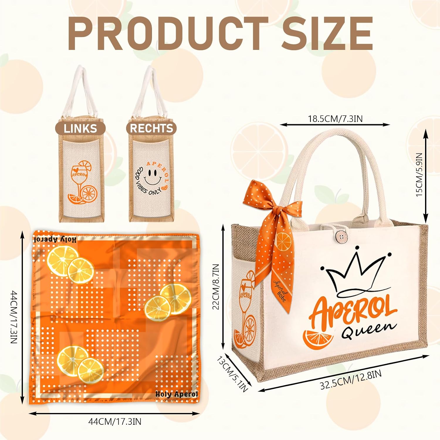 Thumbnail 2 de Oizemori Aperol Geschenk Tasche – Jutetasche mit Aperol Queen Print für Damen