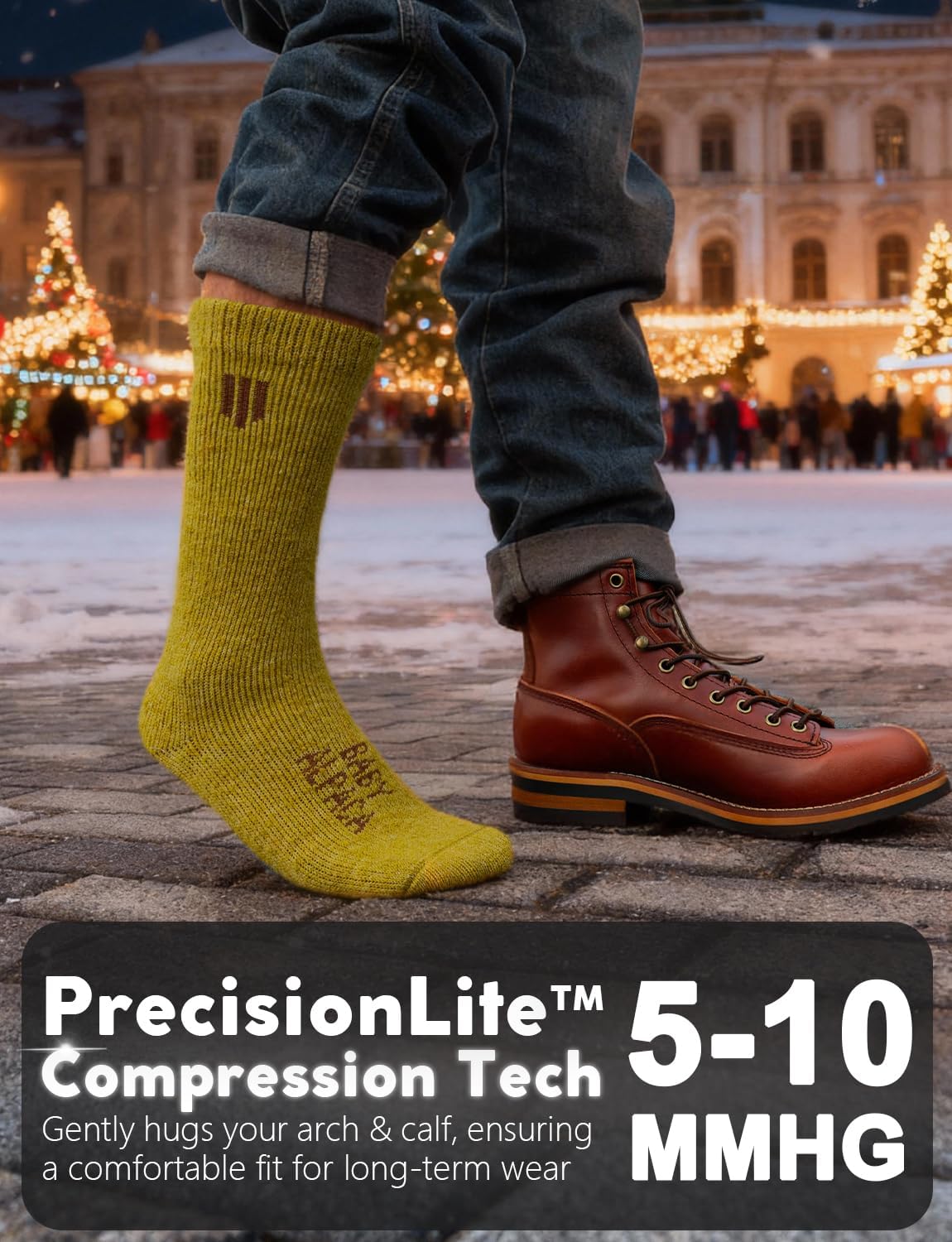 Detalle 1 de Juclise Baby Alpaca Boot Socks, Heavyweight Thermal Cushioning for Winter