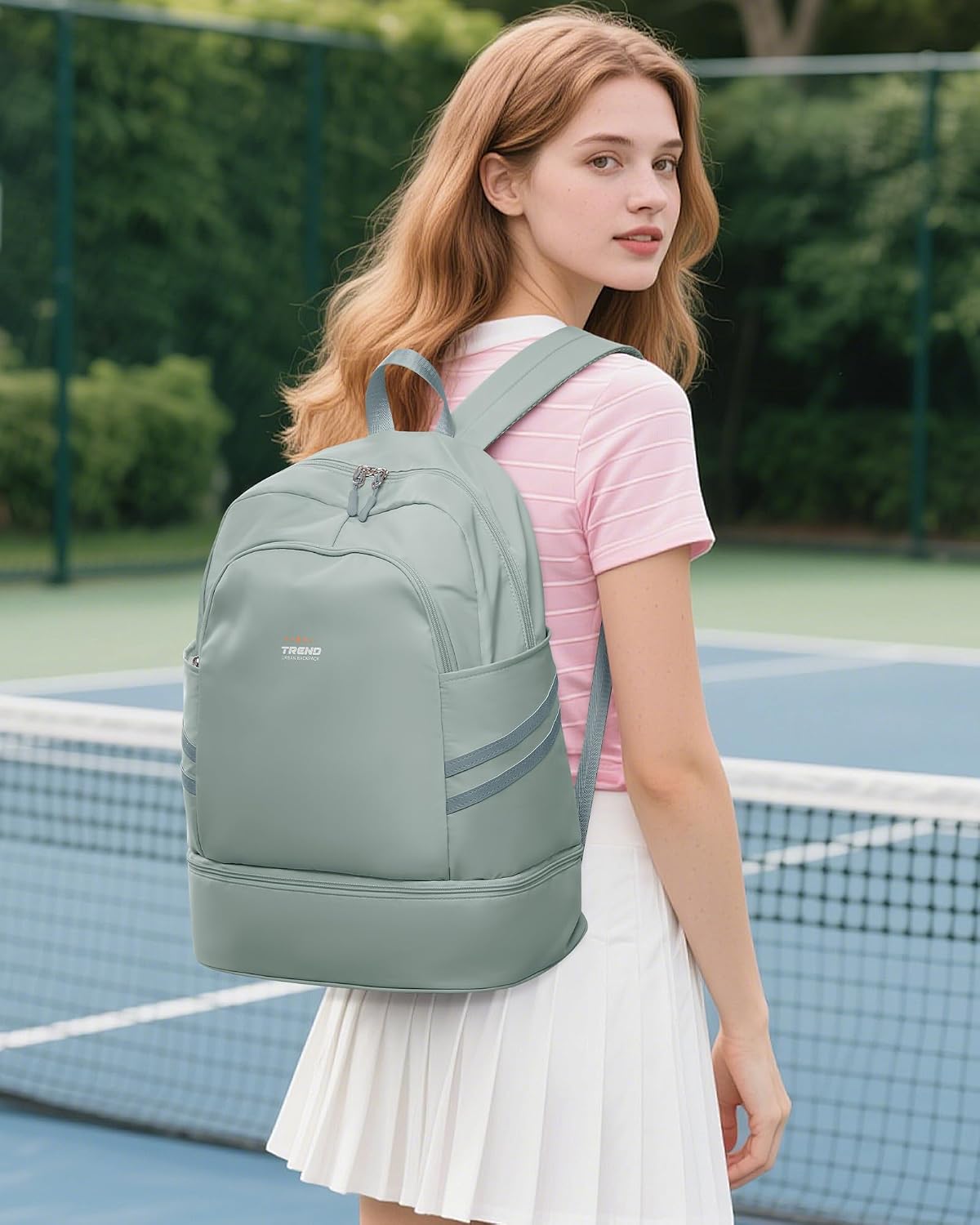 Detalle de SZLX Gym Backpack for Women with Shoes Compartment – Waterproof Foldable Travel & Gym Bag