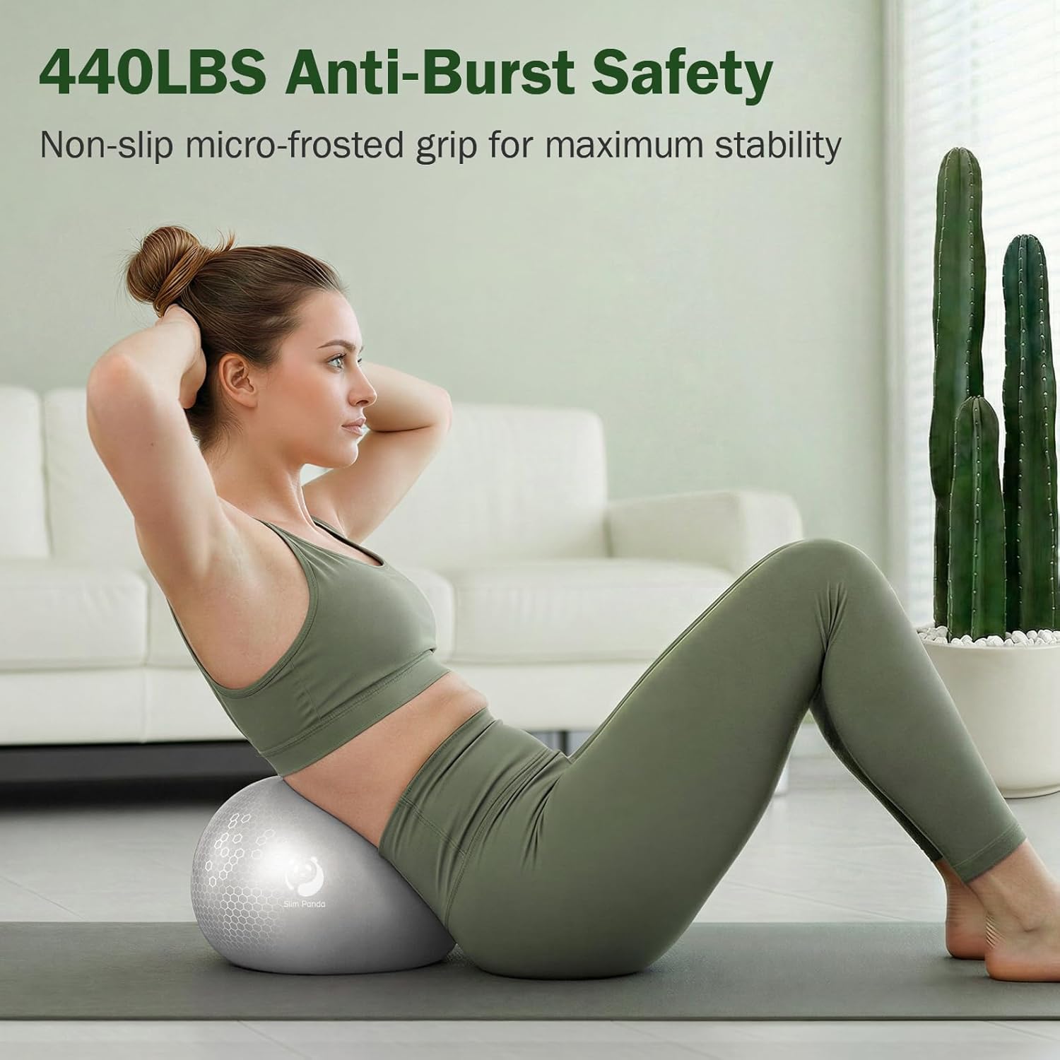 Detalle de Slim Panda Gymnastikball Klein 23–25 cm – weicher Pilates Ball mit Aufblasbarem Strohhalm