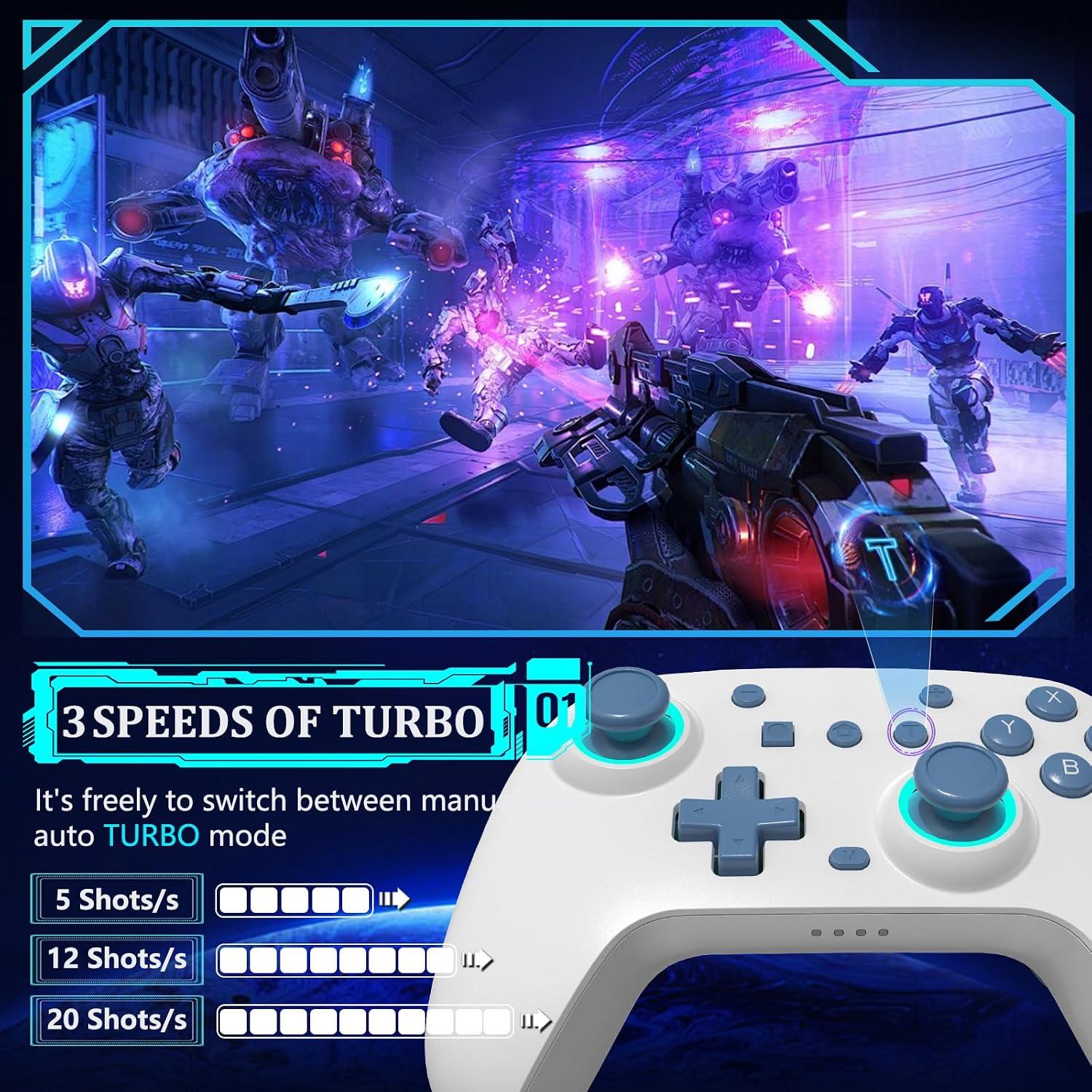 Thumbnail 3 de SZYUYU Switch Pro Controller 800mAh