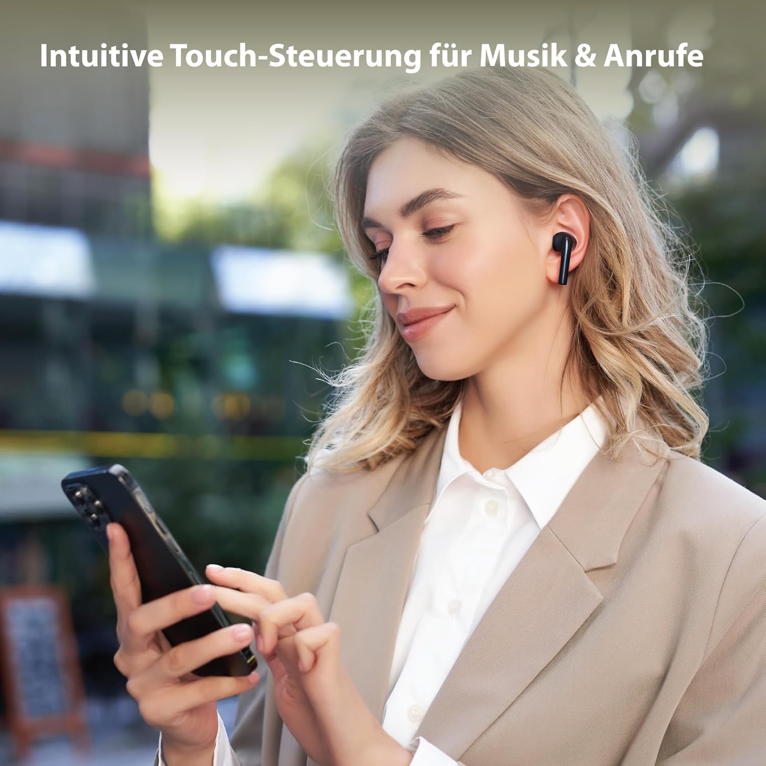Detalle de MusicMan Bluetooth In-Ear Kopfhörer mit Ladebox – True Wireless BT-X63 (Schwarz) – 16 h Wiedergabe