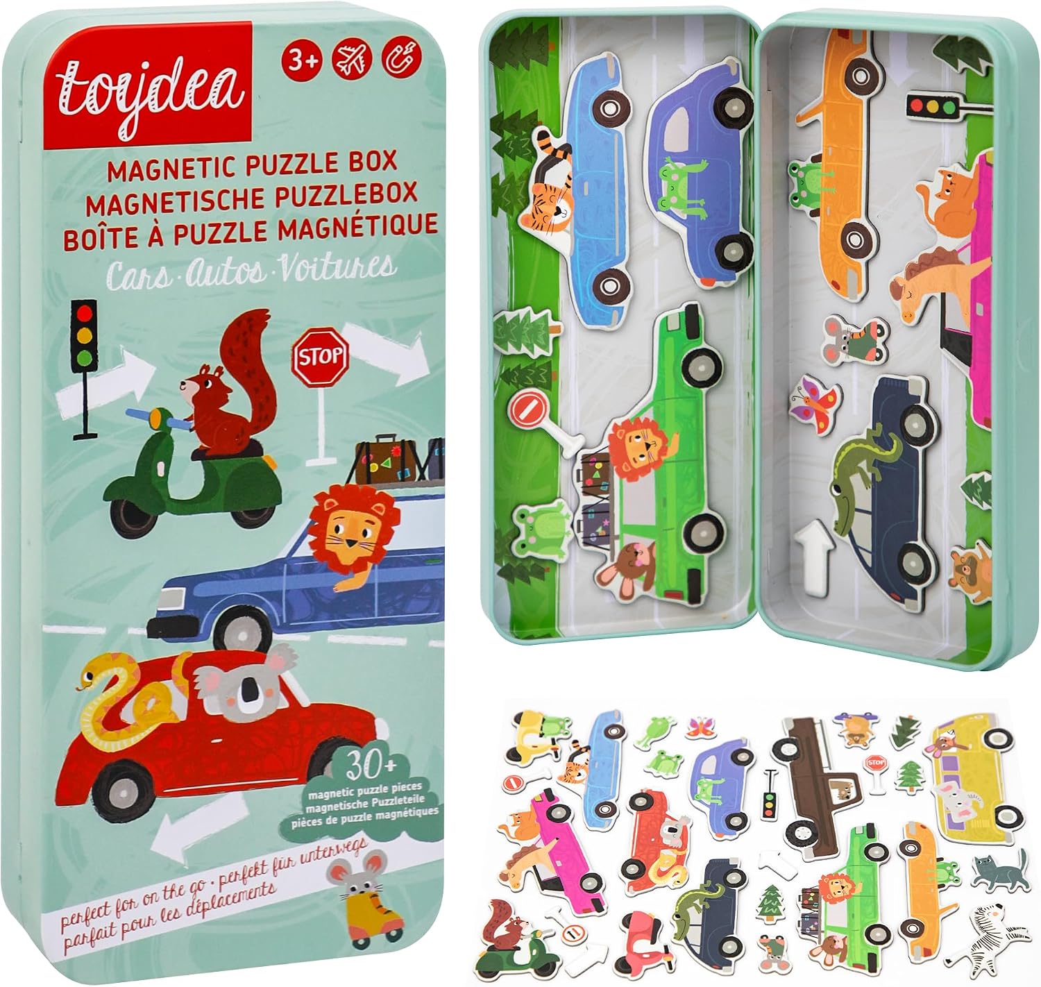 Detalle de Toydea Magnetspiel Puzzle Box Autos – Fördert Motorik & Fantasie ab 3 Jahren