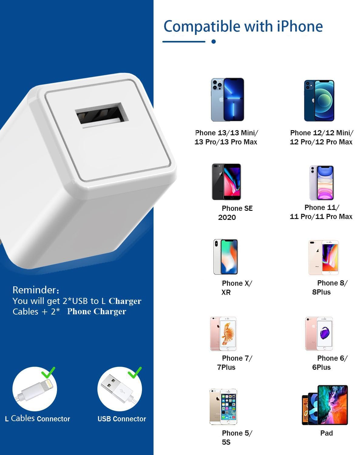 Thumbnail 5 de iPhone Charger 6FT 2-Pack
