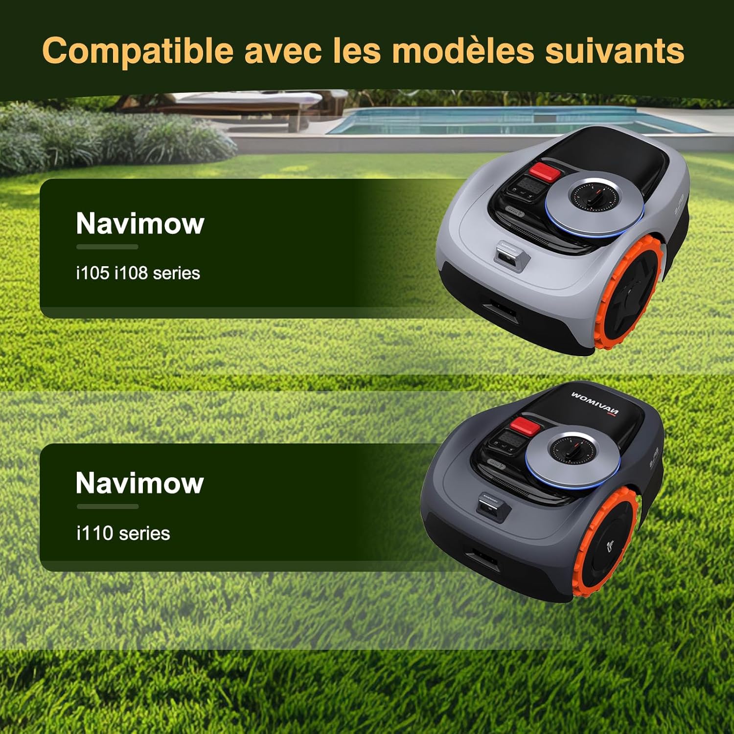 Detalle de Protection d’arêtes Segway Navimow i105e/i108e – Bumper Tuning (4 pièces, clip-in)