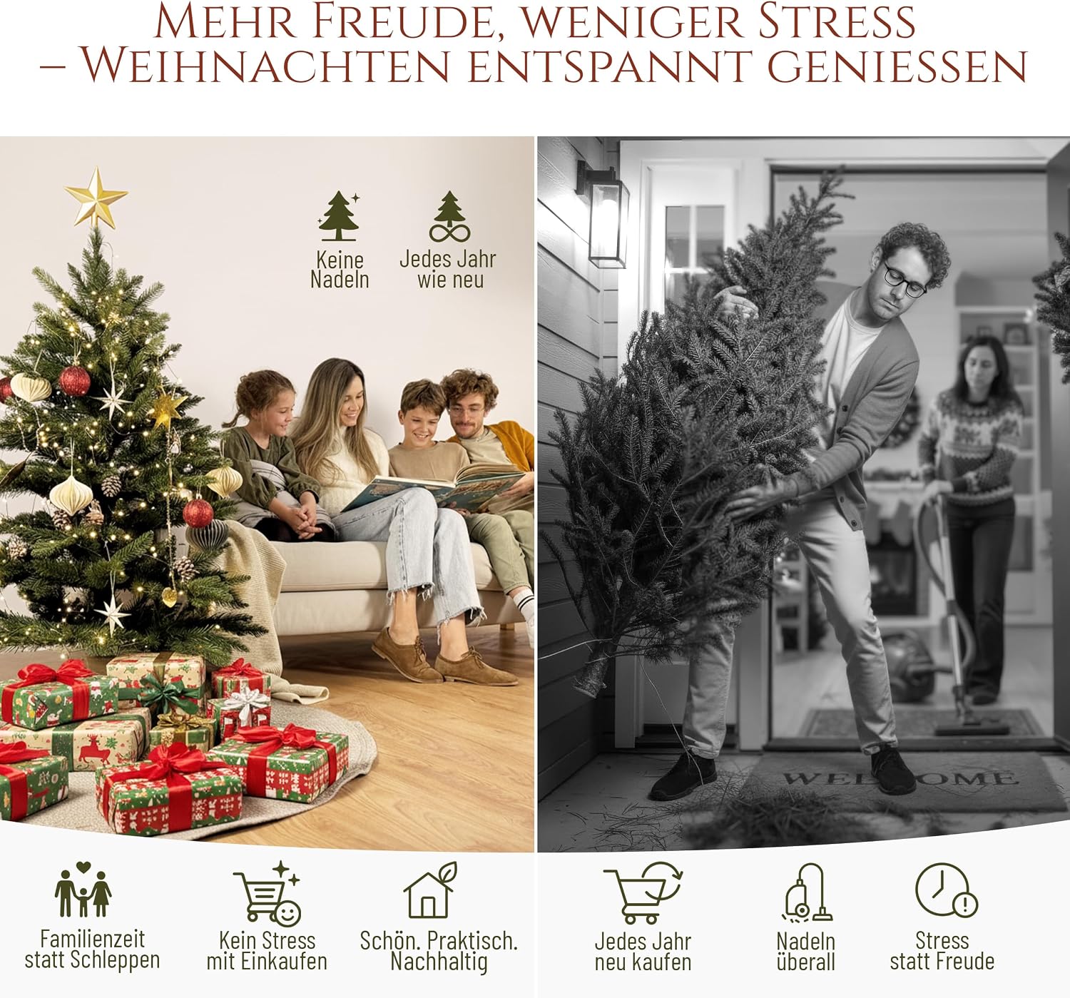 Thumbnail 5 de PURE LIVING Premium Weihnachtsbaum 120 cm 🎄
