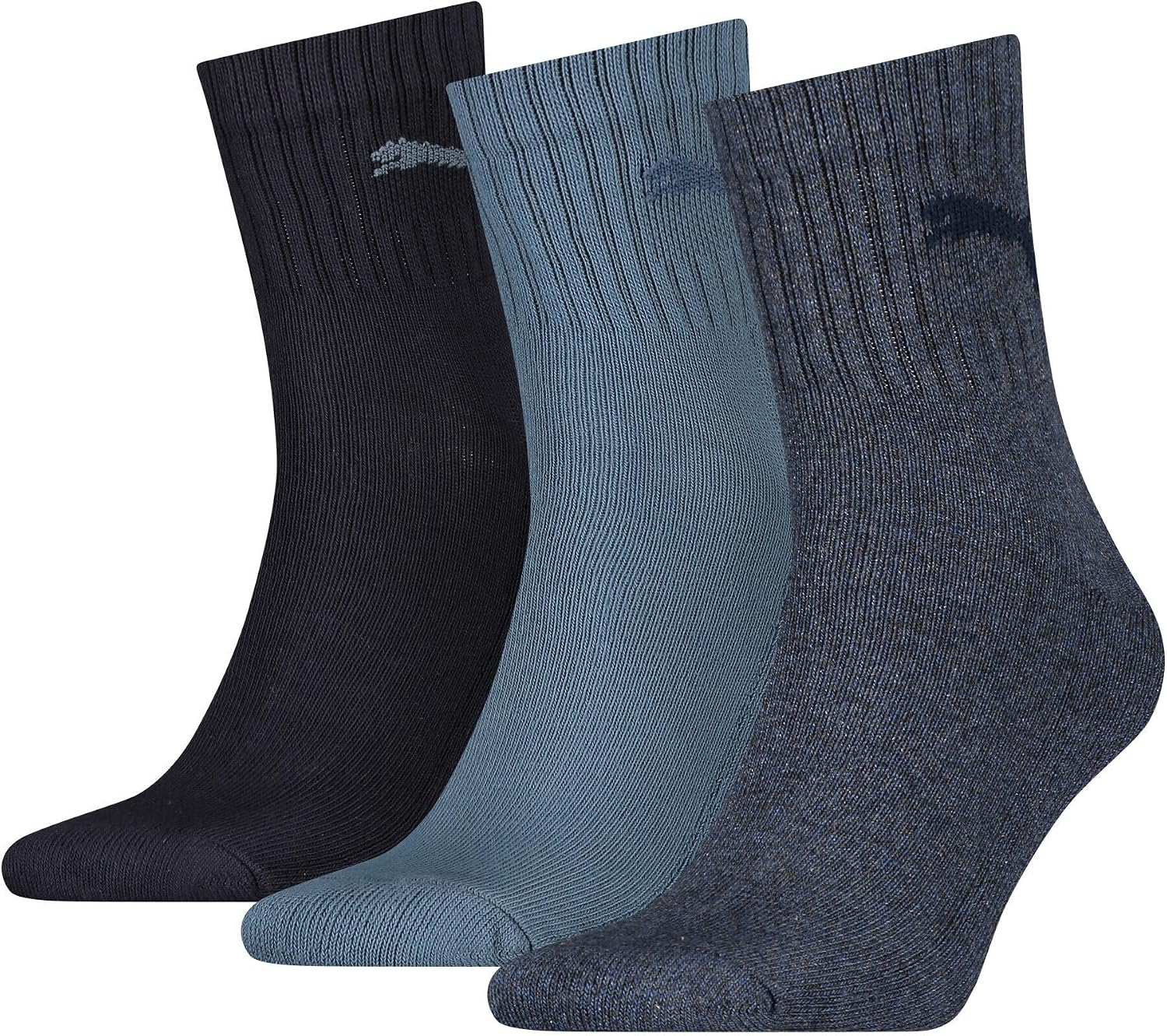 Detalle de PUMA Calcetines unisex, negro 43-46: comodidad y ajuste diario con logo emblemático