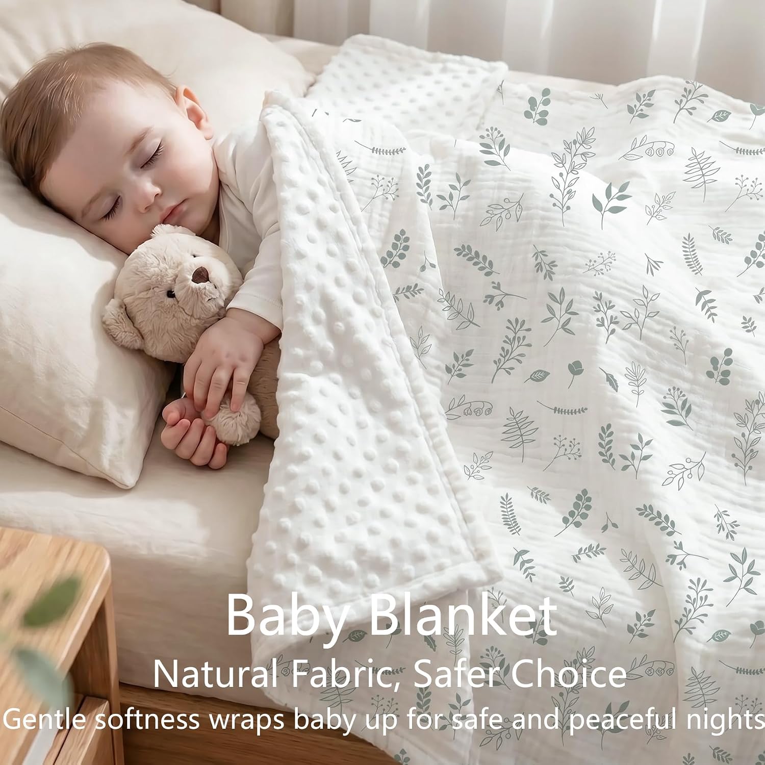 Detalle de Muslin Baby Blanket Set, 40 x 40 Inches