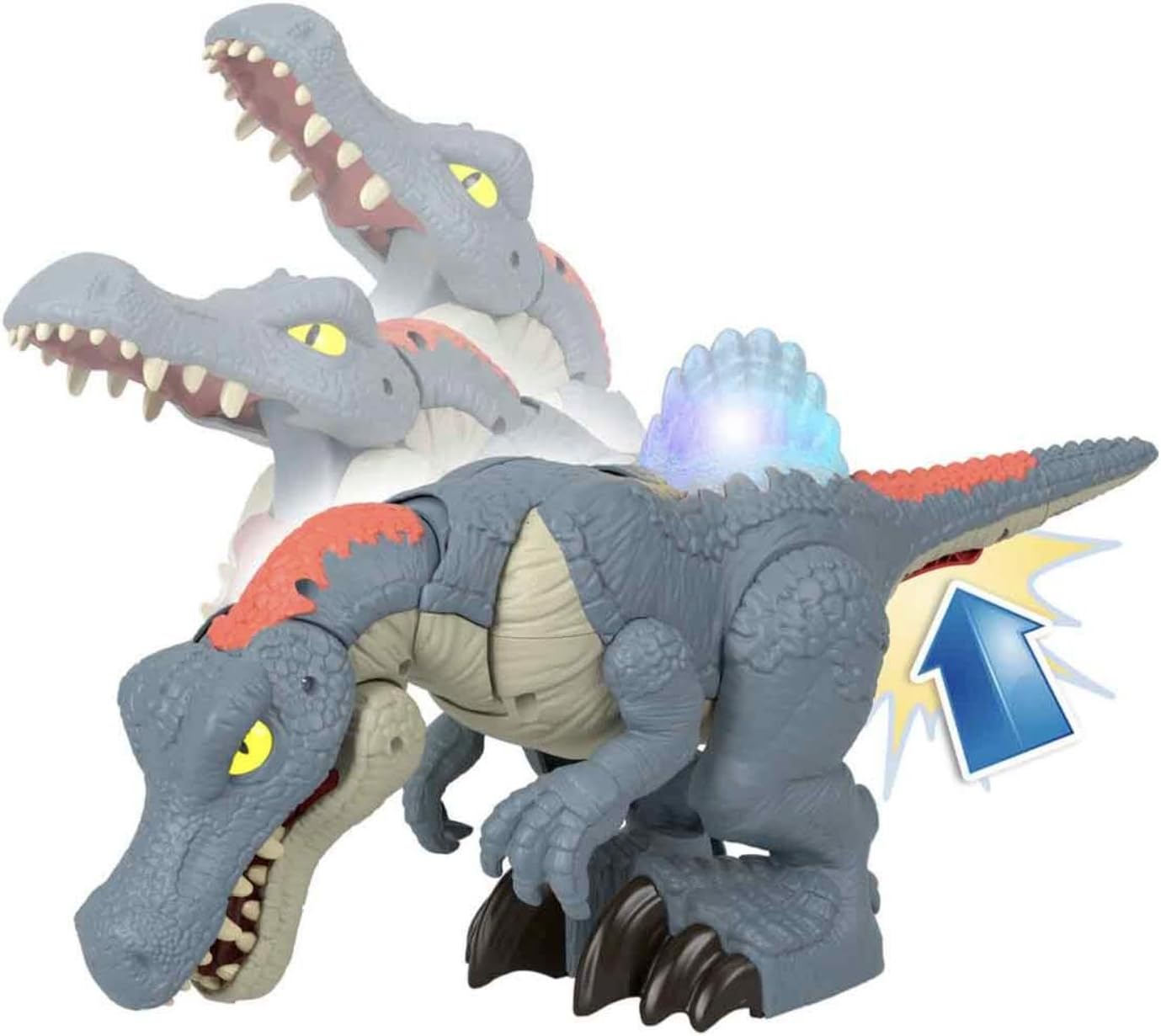Detalle 2 de Fisher-Price Imaginext Jurassic World Ultra Snap Spinosaurus (HML41) with Lights, Sounds & Chomping Action