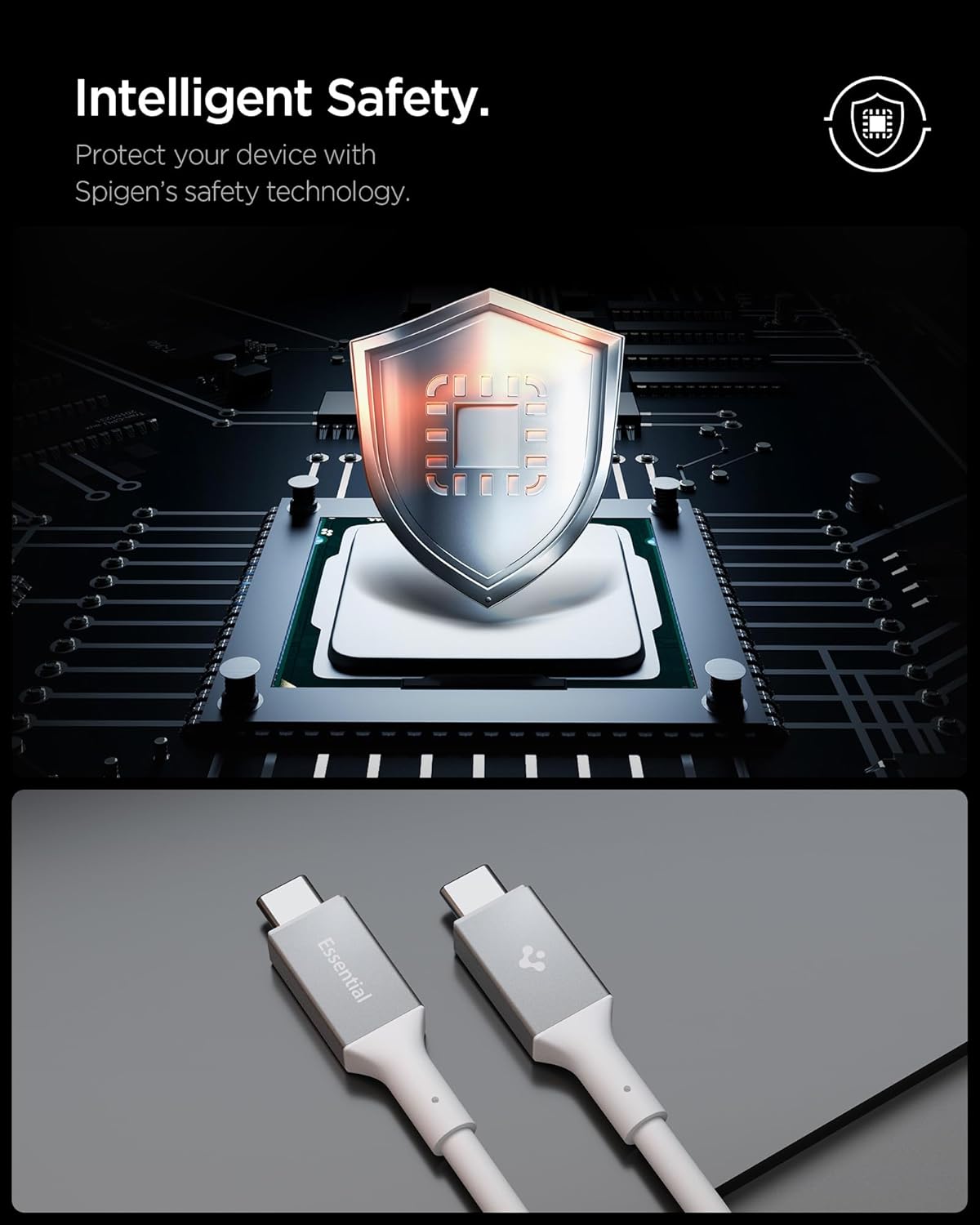 Thumbnail 5 de Spigen Essential cavo USB-C a USB-C con ricarica rapida PD 100W (2 m, E-Marker) bianco