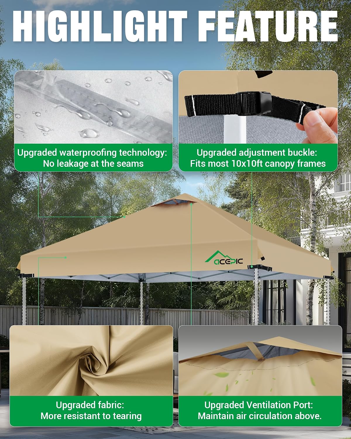 Thumbnail 1 de ACEPIC Canopy Replacement Top 10x10