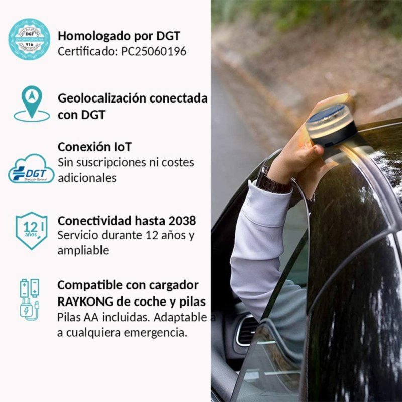 Detalle de Baliza V16 Geolocalización homologada con eSIM