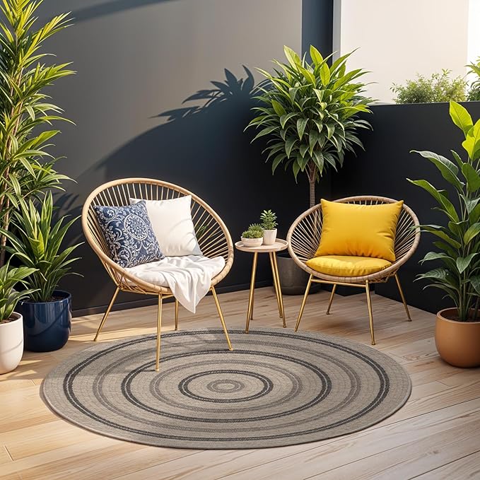 Livabliss Alfombra Terraza Geométrica Porto 🌿 Resistente a Rayos UV
