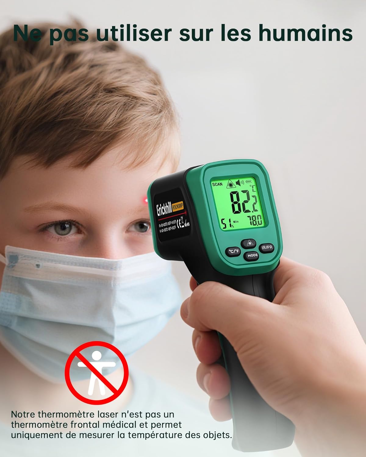 Thumbnail 6 de Thermomètre infrarouge ERICKHILL 2 en 1 : mesure rapide et précision sans contact