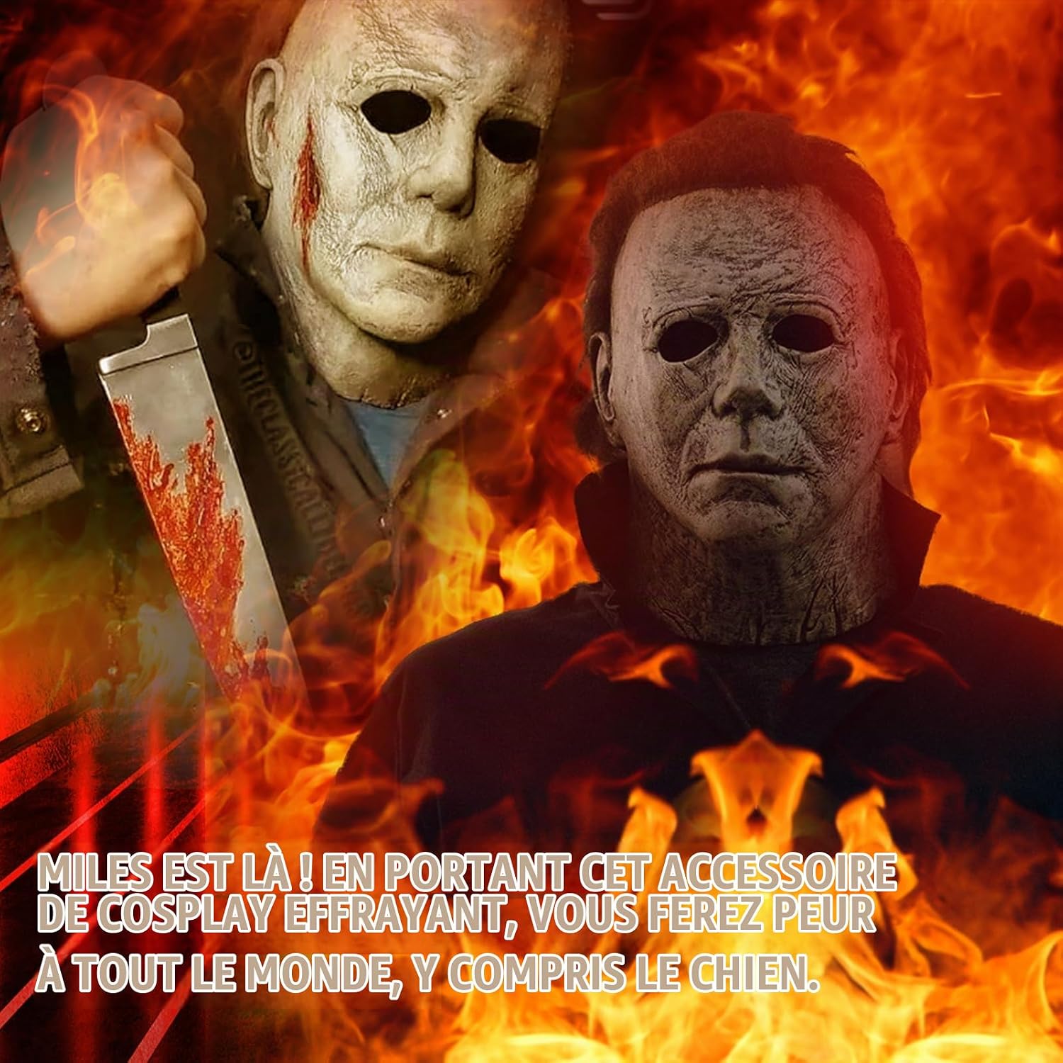 Detalle 1 de Xambop Michael Myers Masker 2020, volledig latex horror-masker voor Halloween