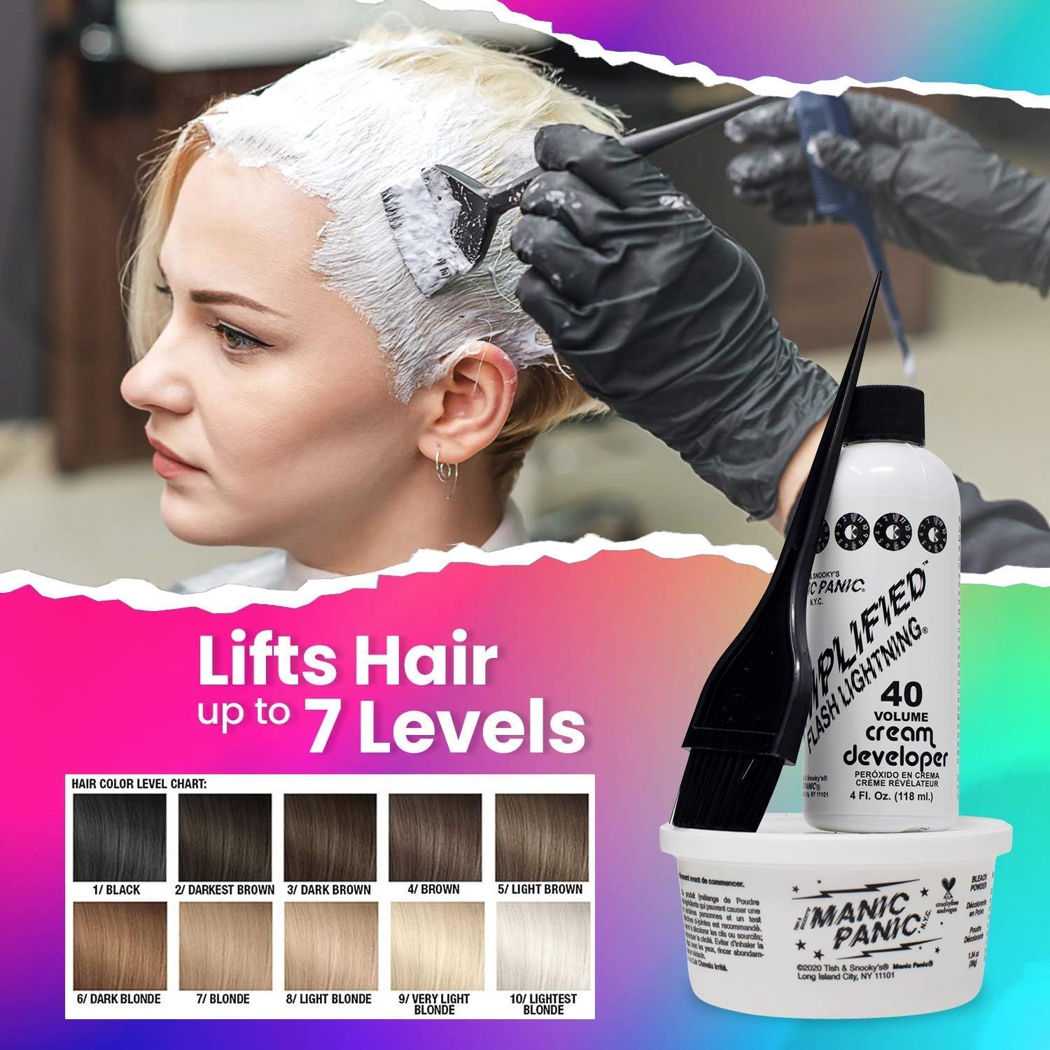Thumbnail 4 de MANIC PANIC Amplified Flash Lightning Bleach Kit 40 Volume Cream Developer
