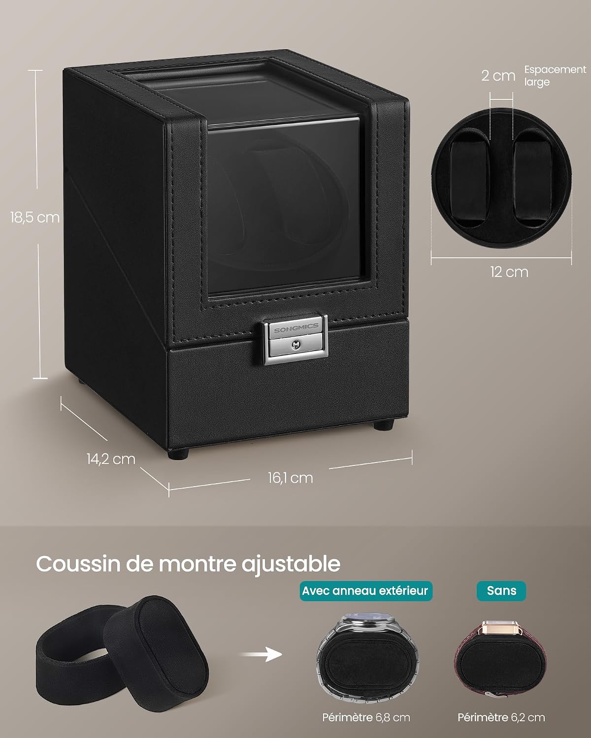 Thumbnail 4 de SONGMICS Boîte Remontoir Automatique 2 montres