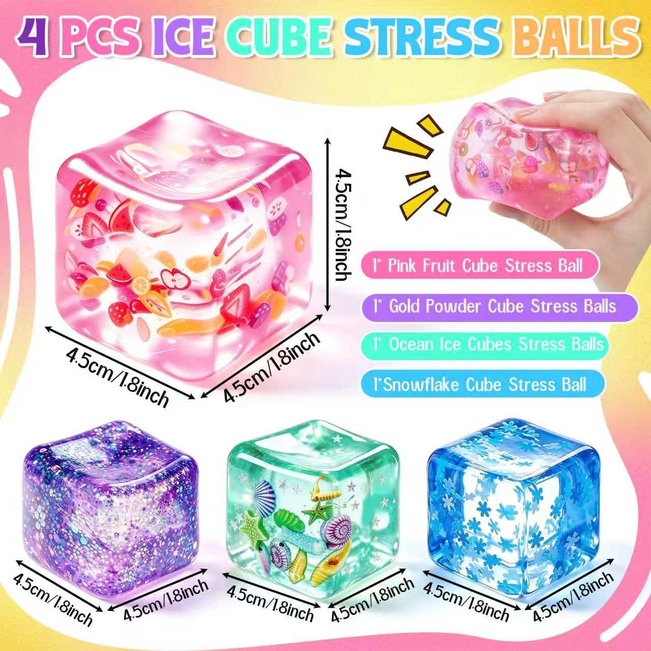 Detalle 2 de Cube Stress Balls 4-Piece Set