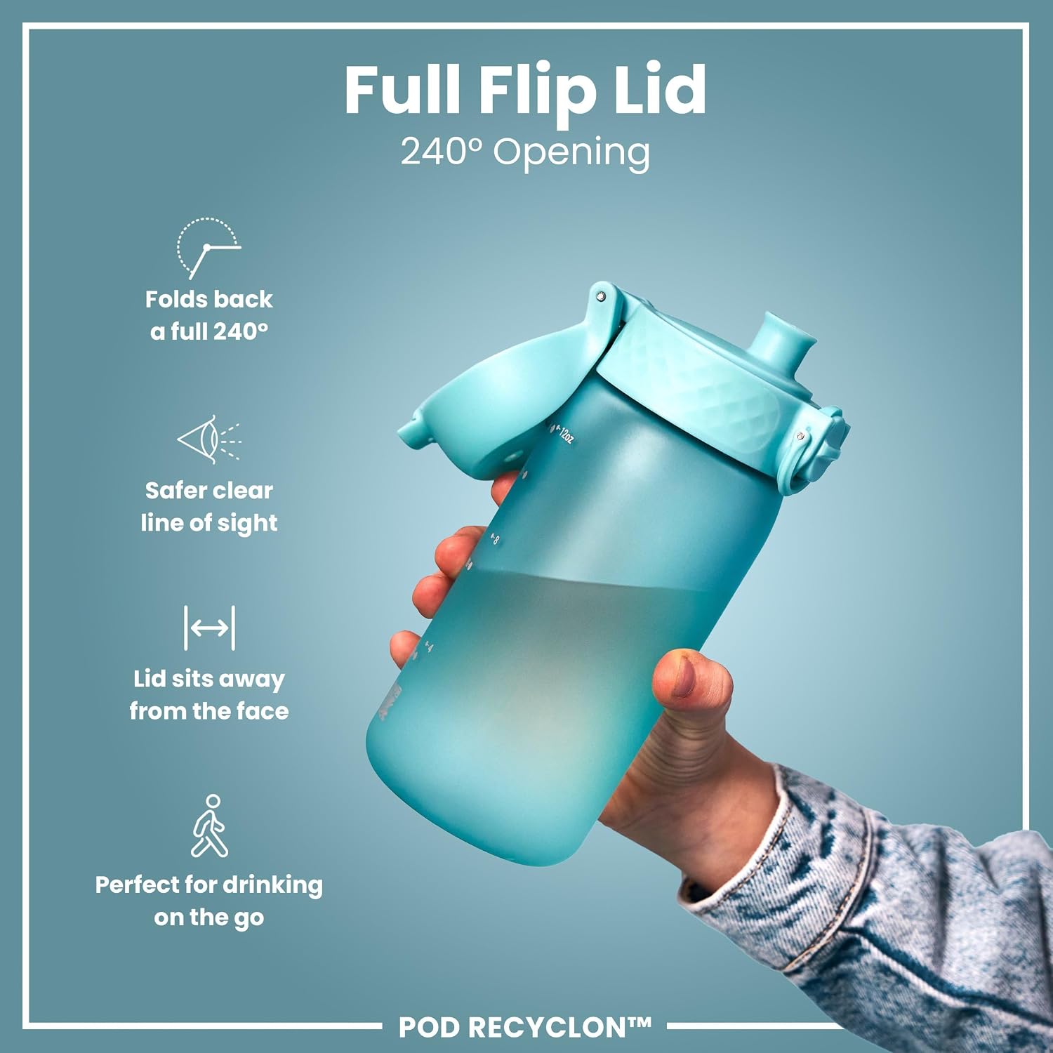 Thumbnail 3 de Ion8 Kids Water Bottle 350 ml / 12 oz – Leak‑Proof, Easy Open Flip Lid, BPA Free