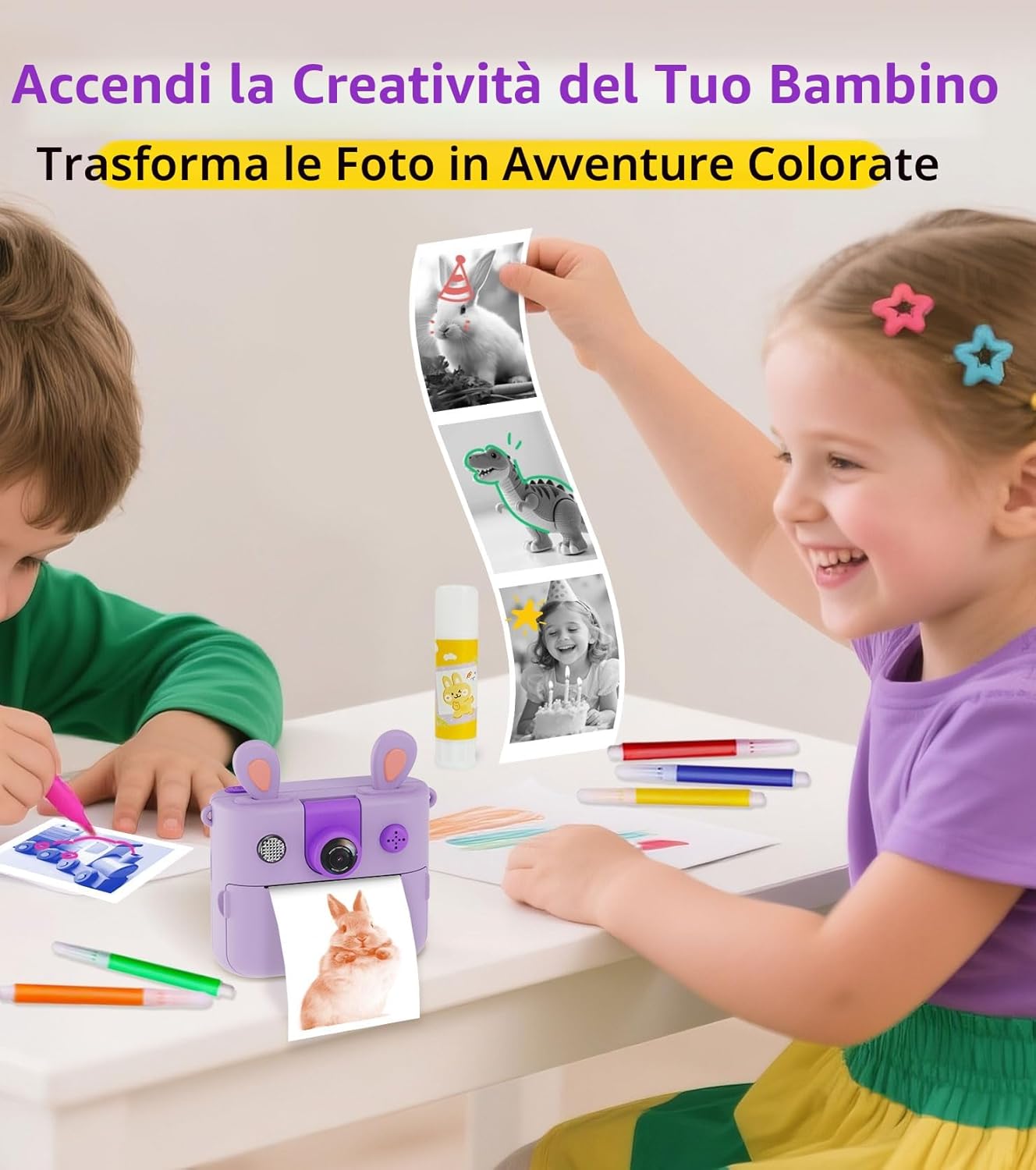 Detalle de ORGSTA Macchina fotografica istantanea per bambini con stampa da cellulare, video e audio (3-12 anni)