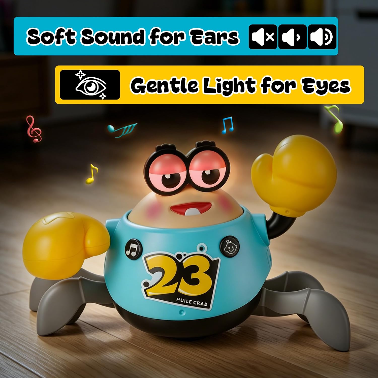Thumbnail 5 de MONKROY Krabbe Baby Spielzeug 6‑12 Monate – Interaktives Tummy Time Spielzeug mit Musik, Licht und Hindernisvermeidung