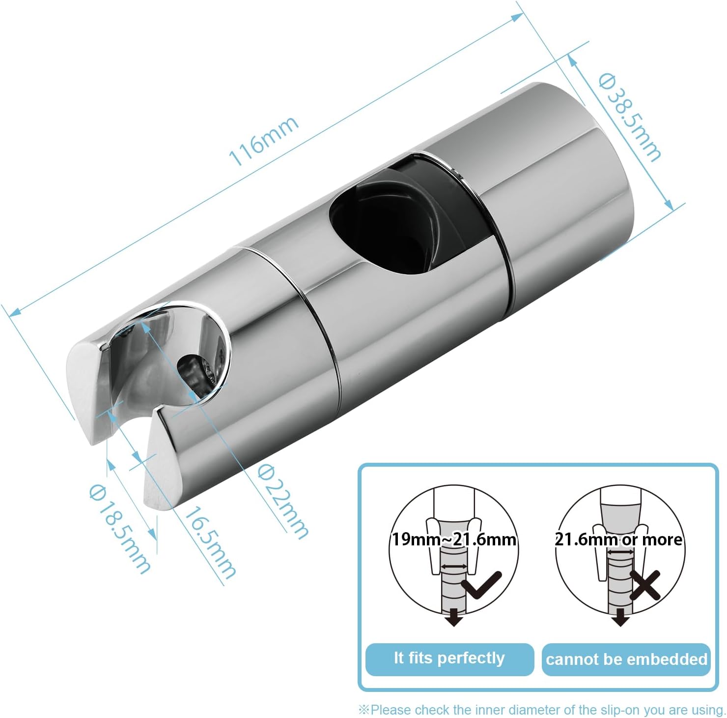 Detalle de OFFO Shower Head Holder adjustable 18–25mm