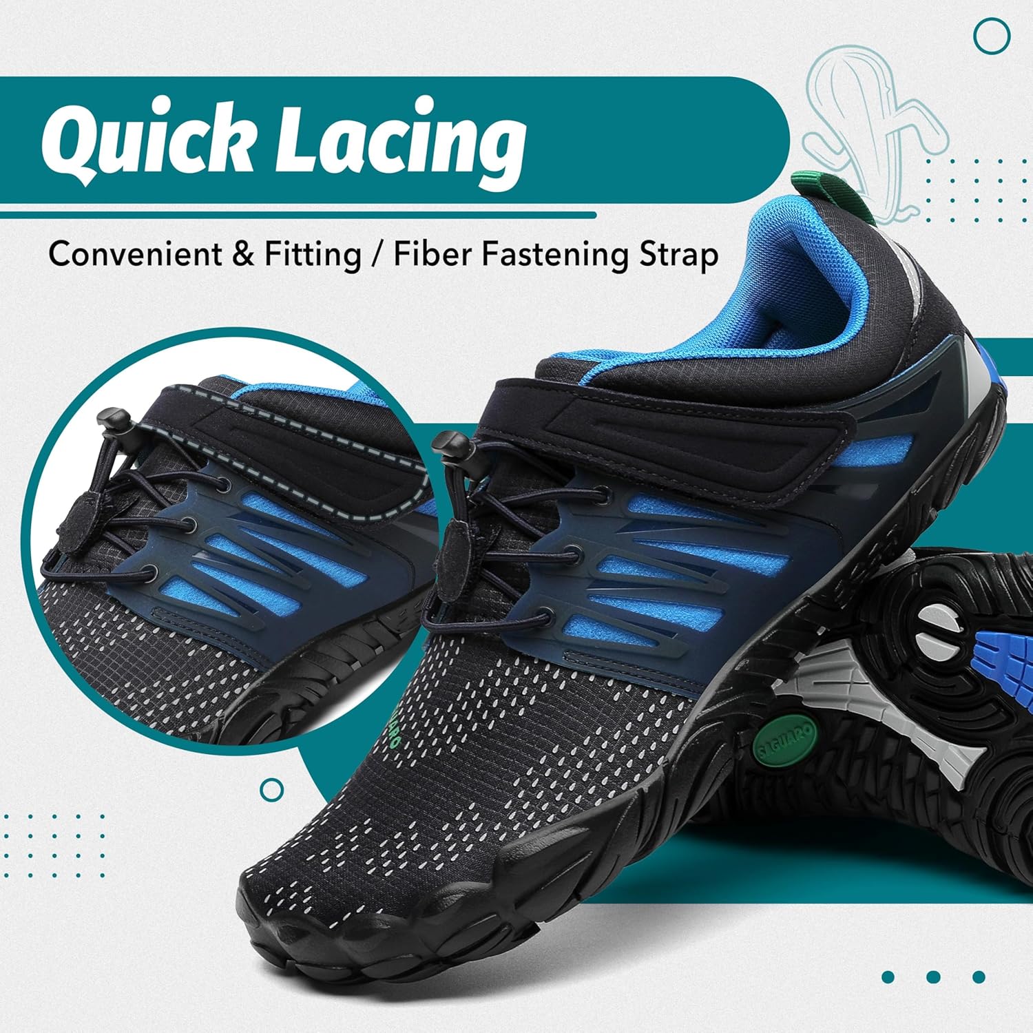 Thumbnail 3 de SAGUARO Barfußschuhe Outdoor Unisex – Breiter Zehenbereich, Zero-Drop Sohle, Gr. 36–48