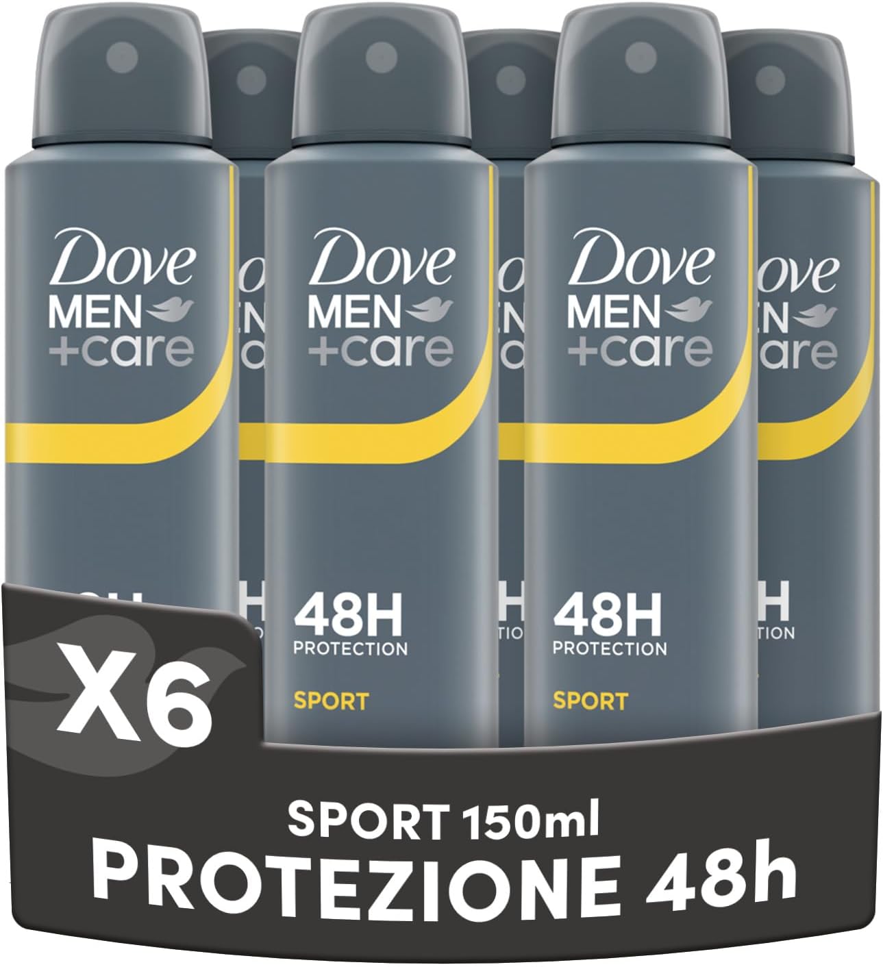 Thumbnail 6 de Dove Men+Care Classic Fresh Deodorante Uomo Spray antitraspirante 48 ore, agrumato (confezione da 6 da 150 ml)