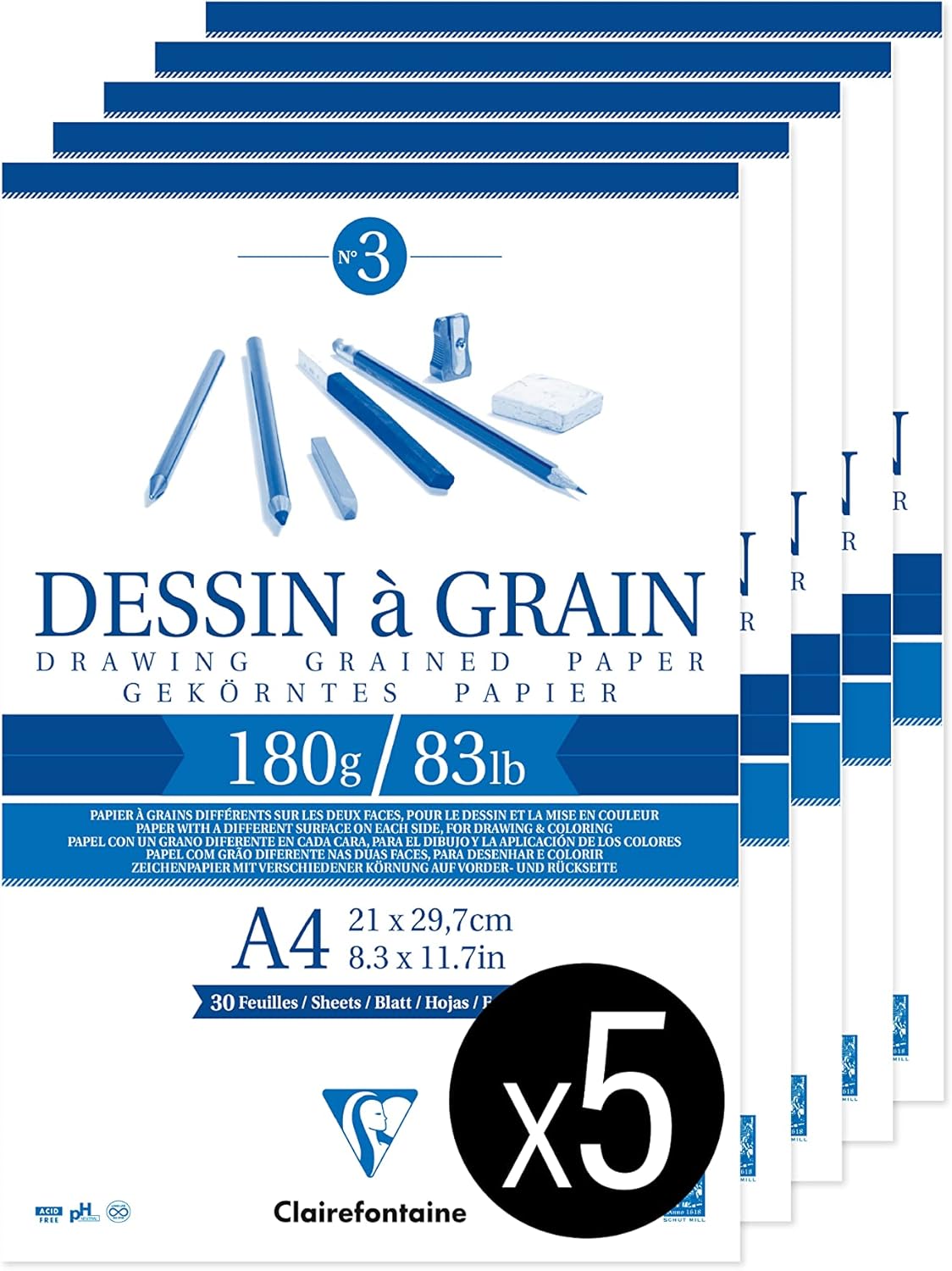 Thumbnail 6 de Clairefontaine 96624AMZC Bloc A4 30 f. 180g 📄