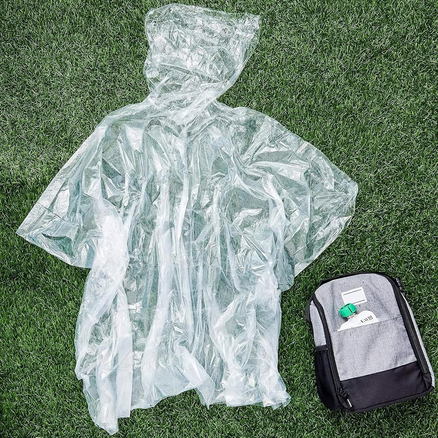 Thumbnail 2 de Juvale Disposable Rain Ponchos with Hoods, 10-Pack, Clear Polyethylene for Kids