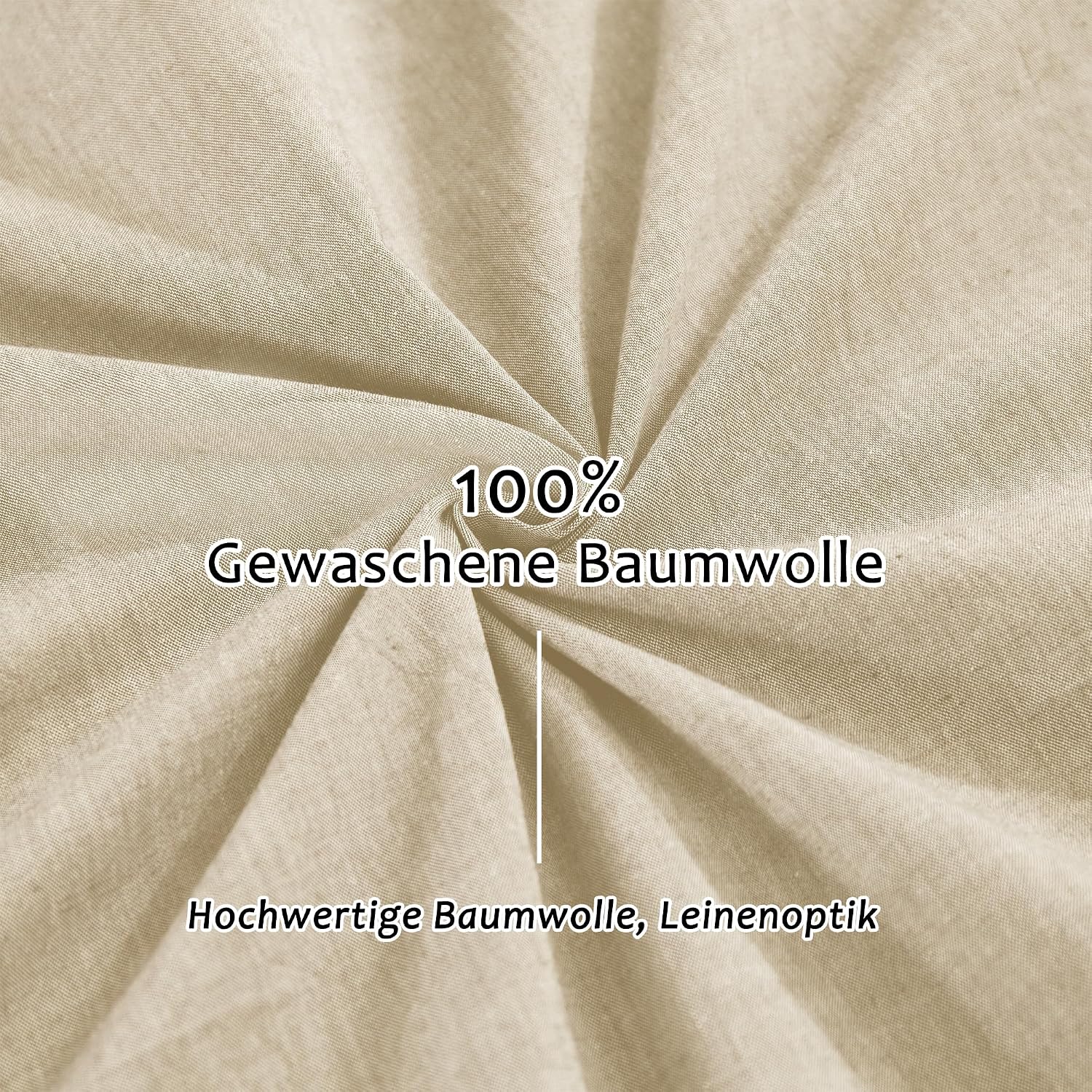 Detalle de TOCOMOA Kissenbezug 40x40 cm im 2er-Set – 100% gewaschene Baumwolle, Oeko-TEX zertifiziert, Leinenoptik