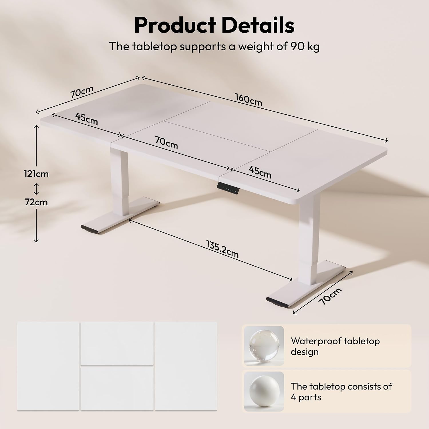 Detalle 2 de SANODESK Q1 Pro Bureau assis‑debout 110×54 cm