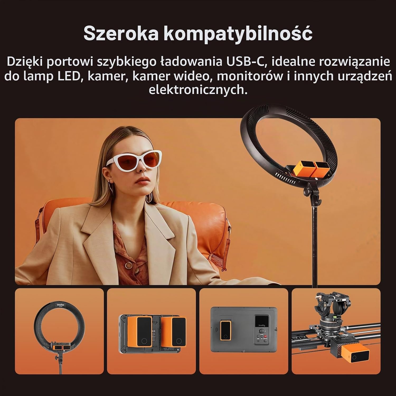 Detalle 2 de SMALLRIG NP-F970 4576-SR – akumulator 10 500 mAh z USB-C PD 36 W i ekranem OLED