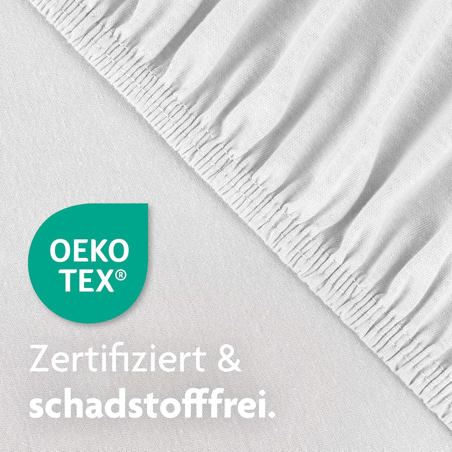 Detalle 2 de Julius Zöllner Jersey Spannbettlaken für Baby- & Kinderbett 60x120 cm / 70x140 cm, 2er Pack, 100% Jersey-Baumwolle, OEKO-TEX Standard 100