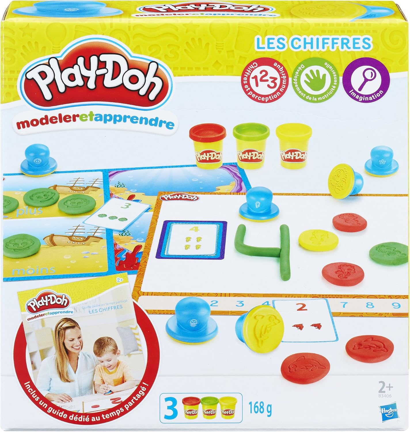 Thumbnail 2 de Play-Doh B34061010 – zestaw edukacyjny do modelowania, 3 kolory, stemple i karty
