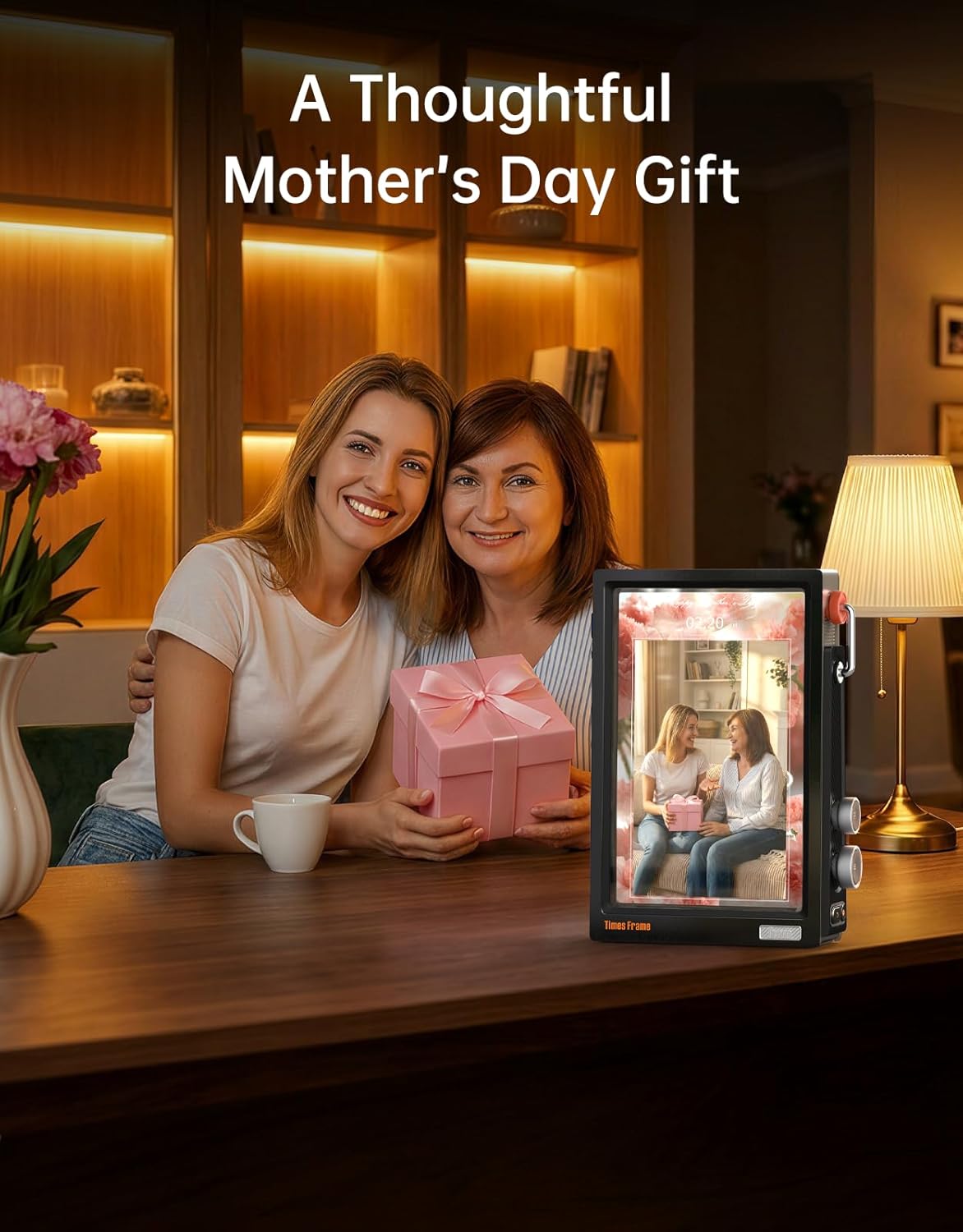 Thumbnail 1 de Divoom Times Frame – Cadre photo numérique IPS 10,1" Wi‑Fi, 64 Go, boutons RGB et +400 cadrans